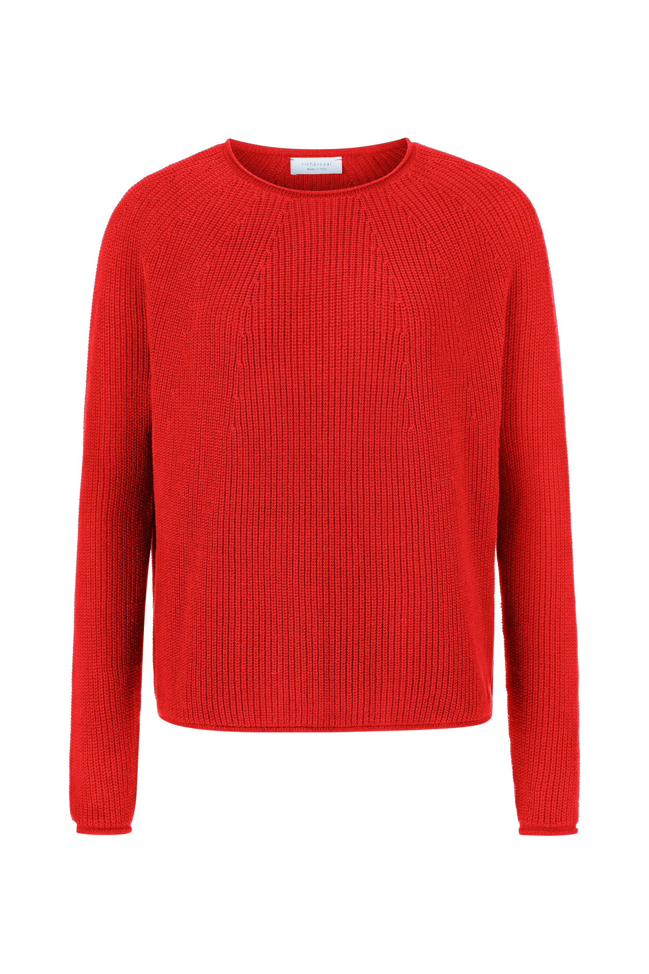 Rippstrick-Pullover mit Crewneck