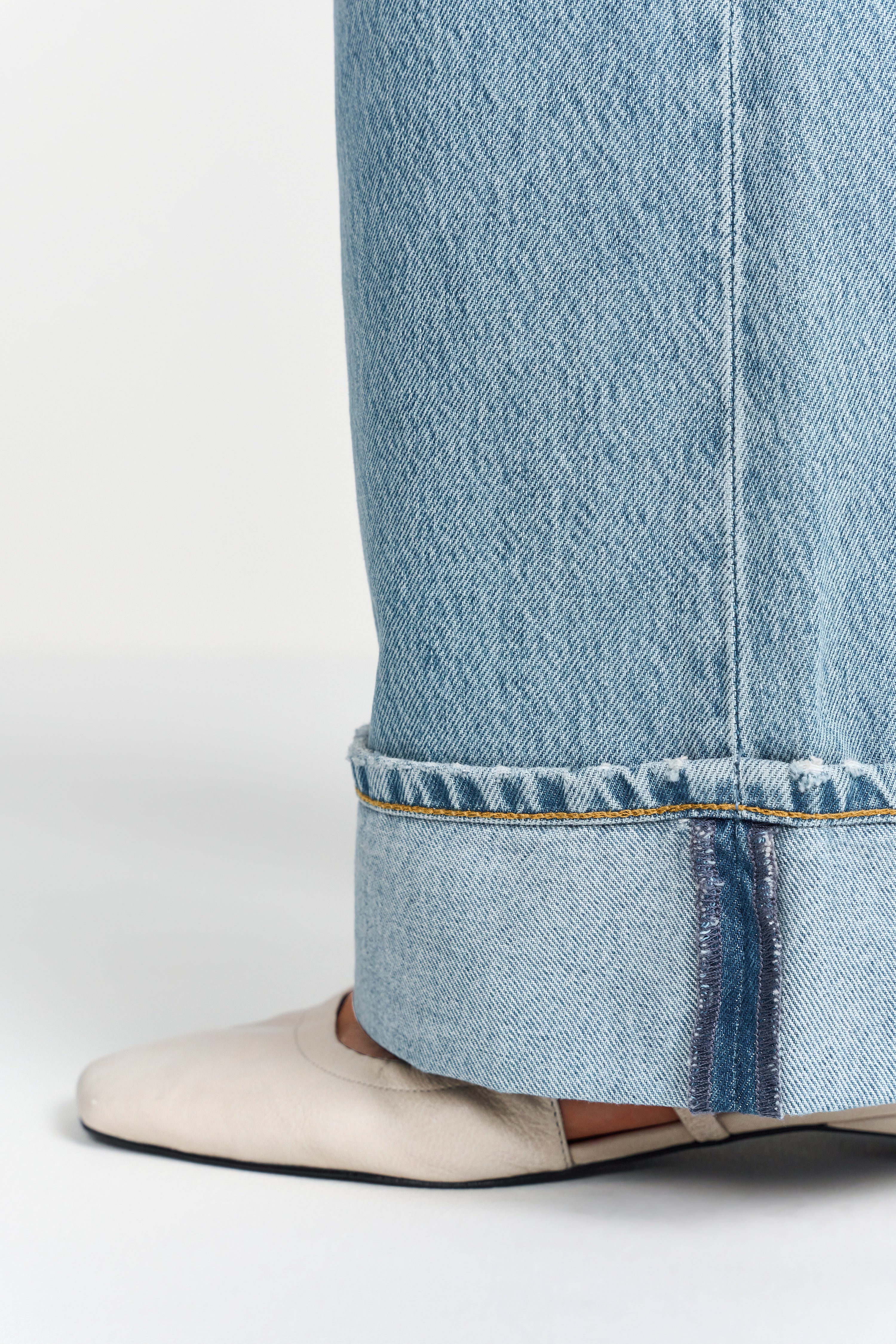 Marlene Roll-Up Wide-Leg-Denim mit hohem Taillenbund