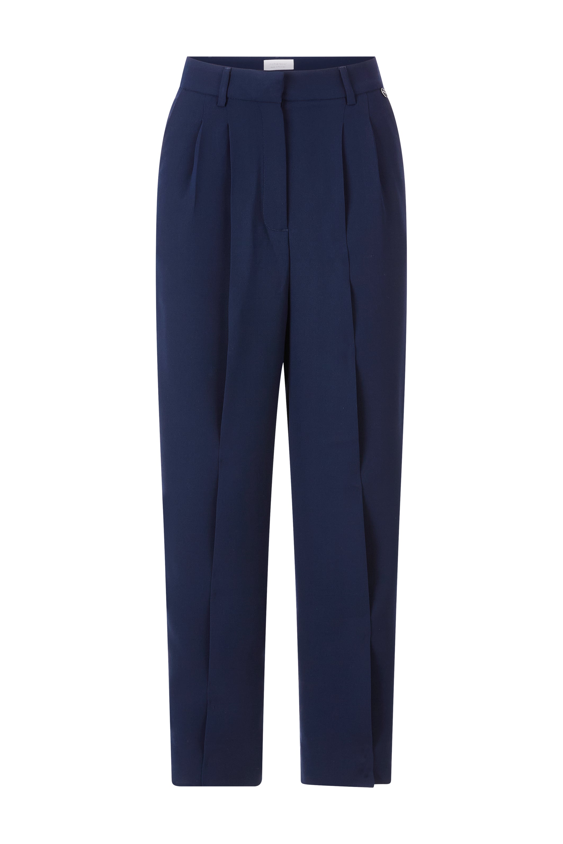 Stoffhose mit hohem Bund und Gürtelschlaufen