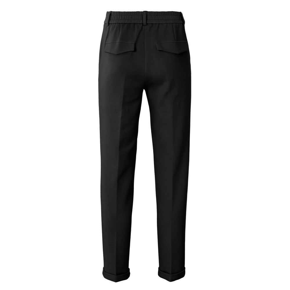Schwarze Scuba-Hose mit geradem Bein und Pattentaschen