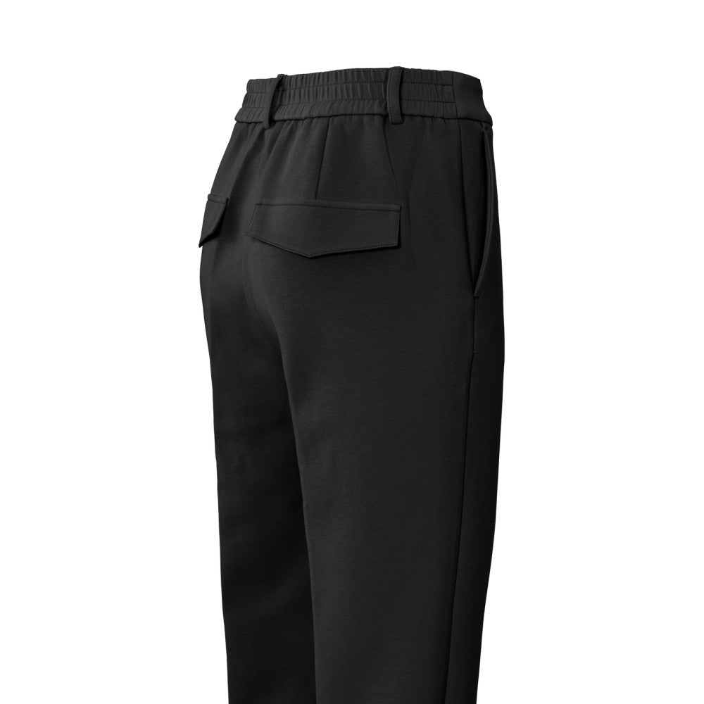 Schwarze Scuba-Hose mit geradem Bein und Pattentaschen
