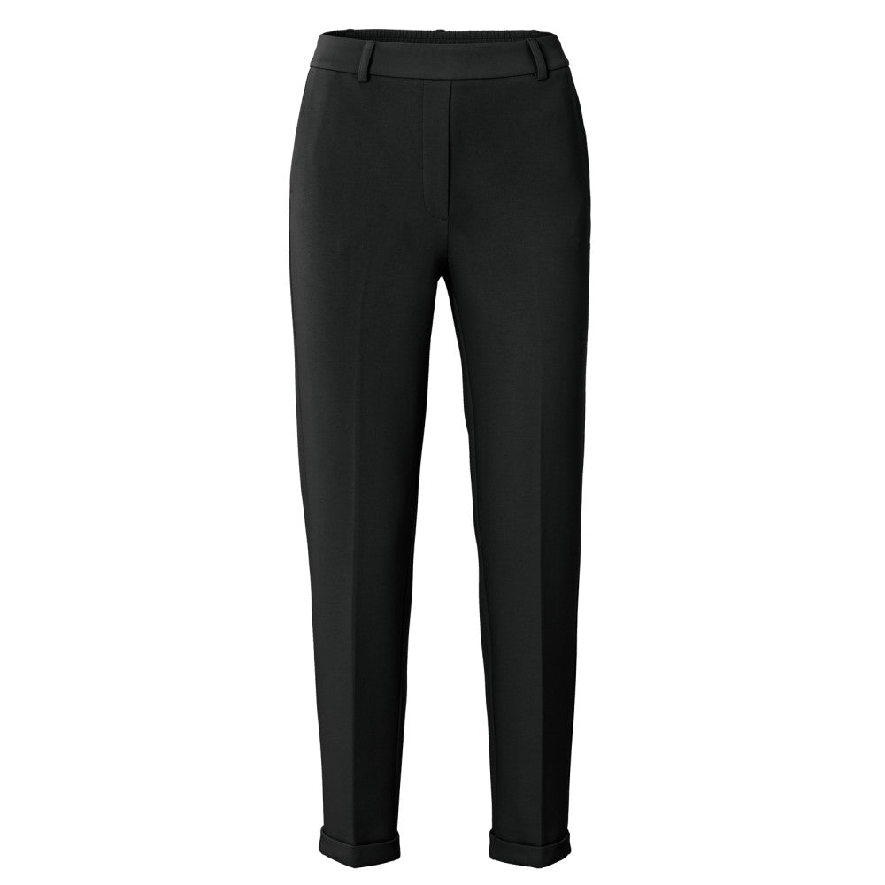 Schwarze Scuba-Hose mit geradem Bein und Pattentaschen