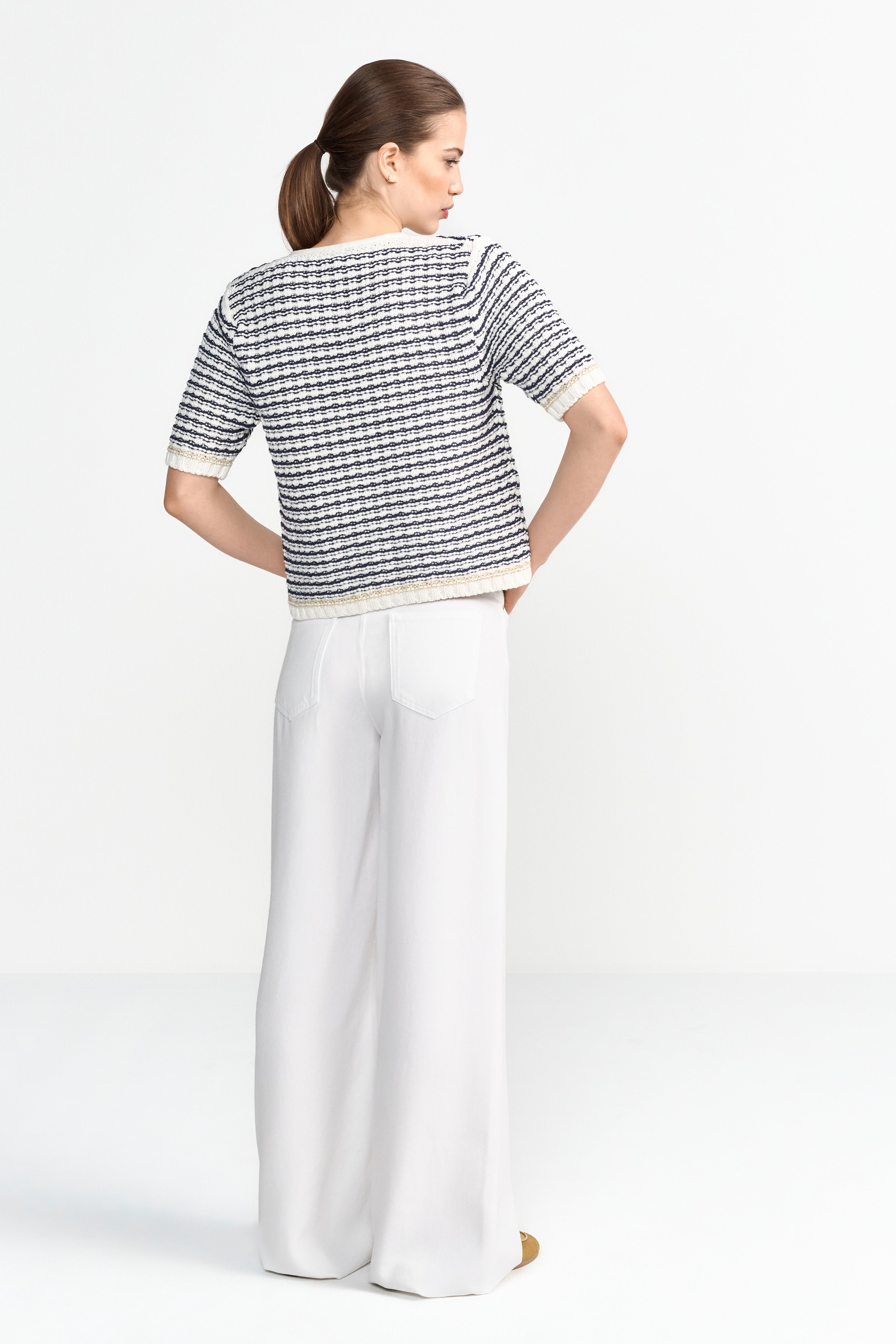 Bouclé-Cardigan mit Kurzarm