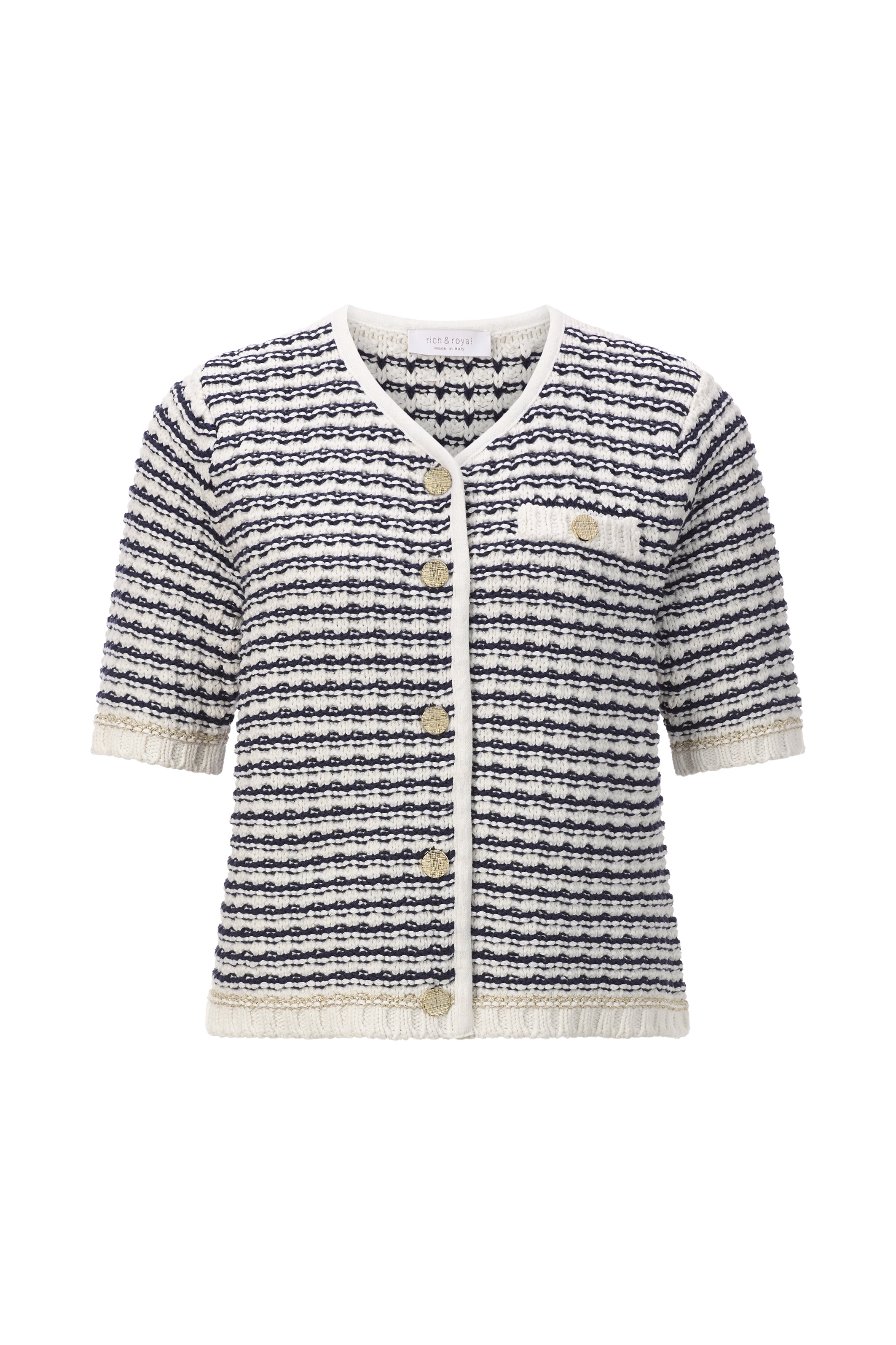 Bouclé-Cardigan mit Kurzarm