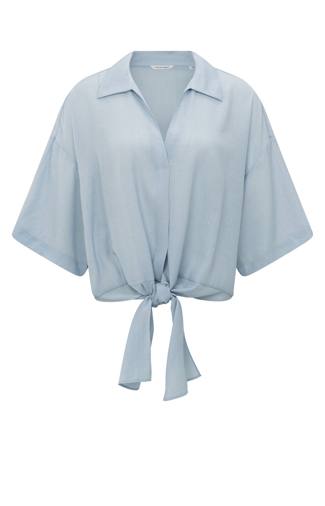 Bluse mit Zierknoten und weiten Ärmeln