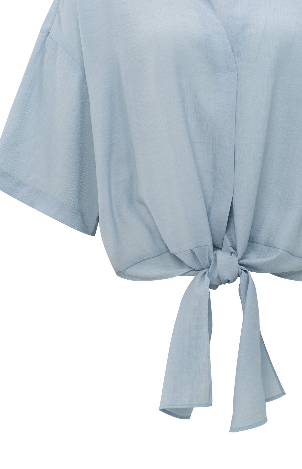 Bluse mit Zierknoten und weiten Ärmeln