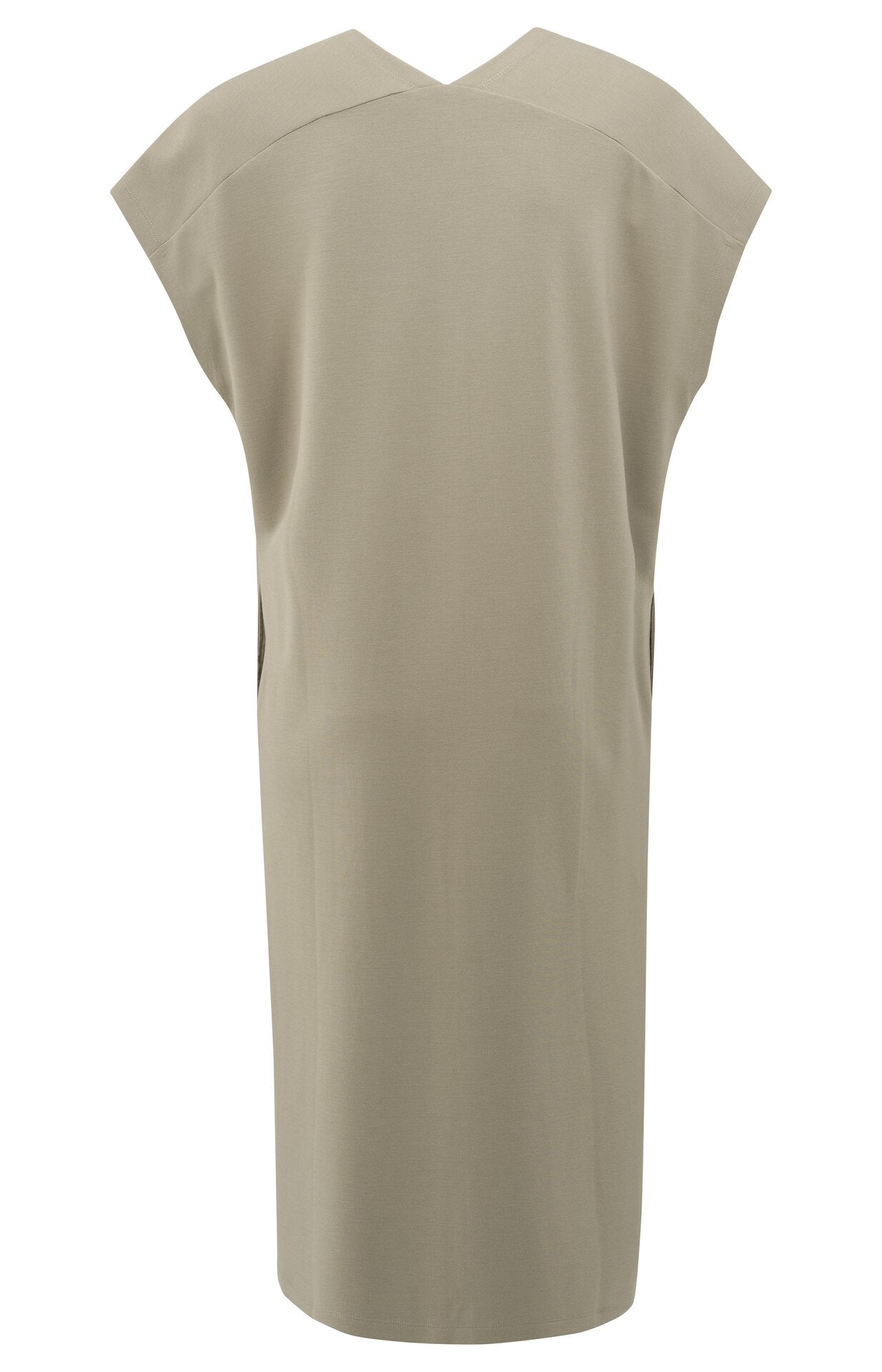 Ärmelloses Kleid mit doppeltem V-Ausschnitt und Schlitz