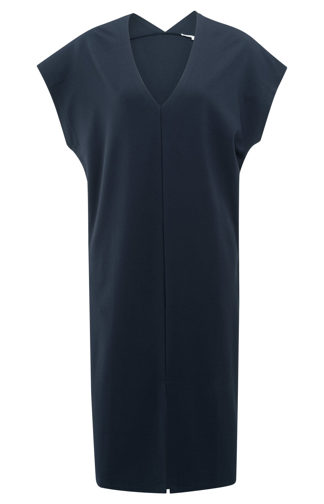 Ärmelloses Kleid mit doppeltem V-Ausschnitt und Schlitz