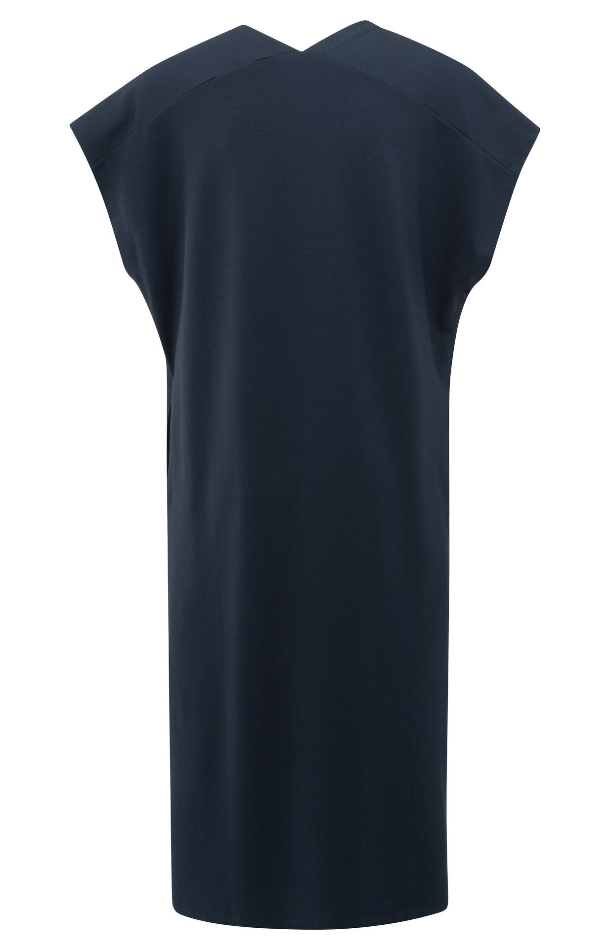 Ärmelloses Kleid mit doppeltem V-Ausschnitt und Schlitz