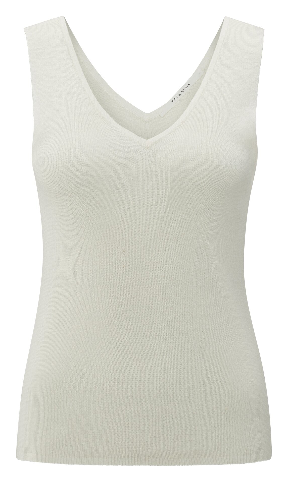 Fein geripptes Strick-Tanktop mit V-Ausschnitt