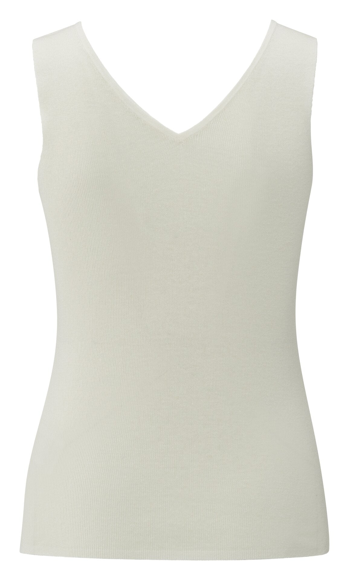 Fein geripptes Strick-Tanktop mit V-Ausschnitt