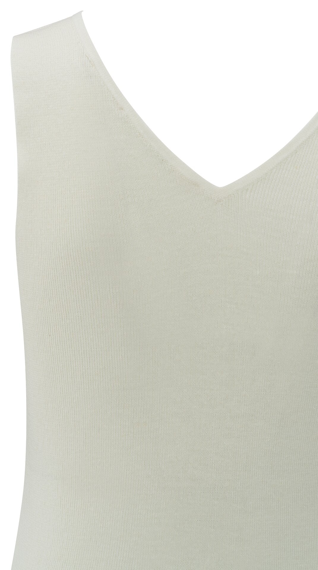 Fein geripptes Strick-Tanktop mit V-Ausschnitt