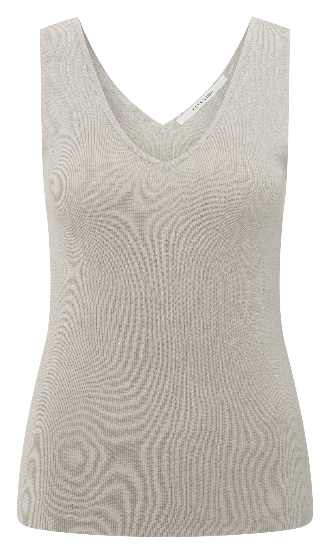 Fein geripptes Strick-Tanktop mit V-Ausschnitt