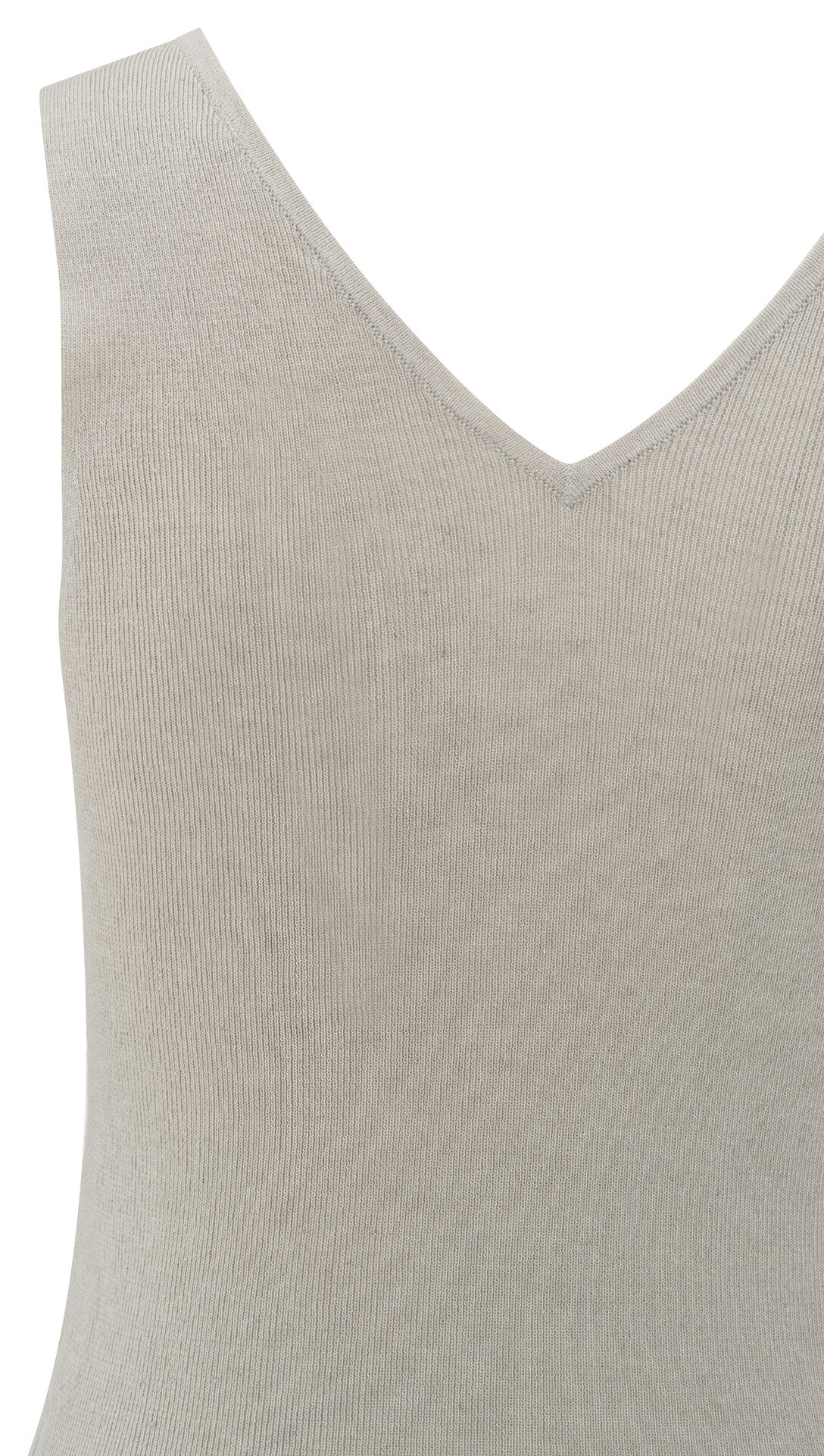 Fein geripptes Strick-Tanktop mit V-Ausschnitt