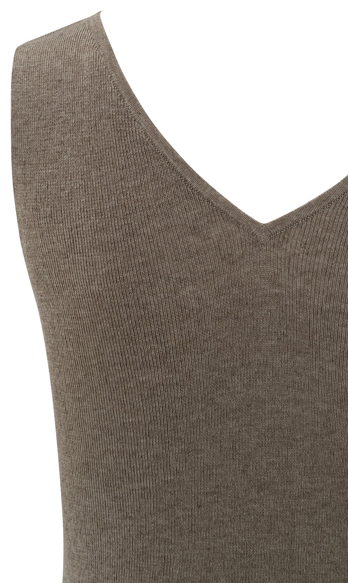 Fein geripptes Strick-Tanktop mit V-Ausschnitt