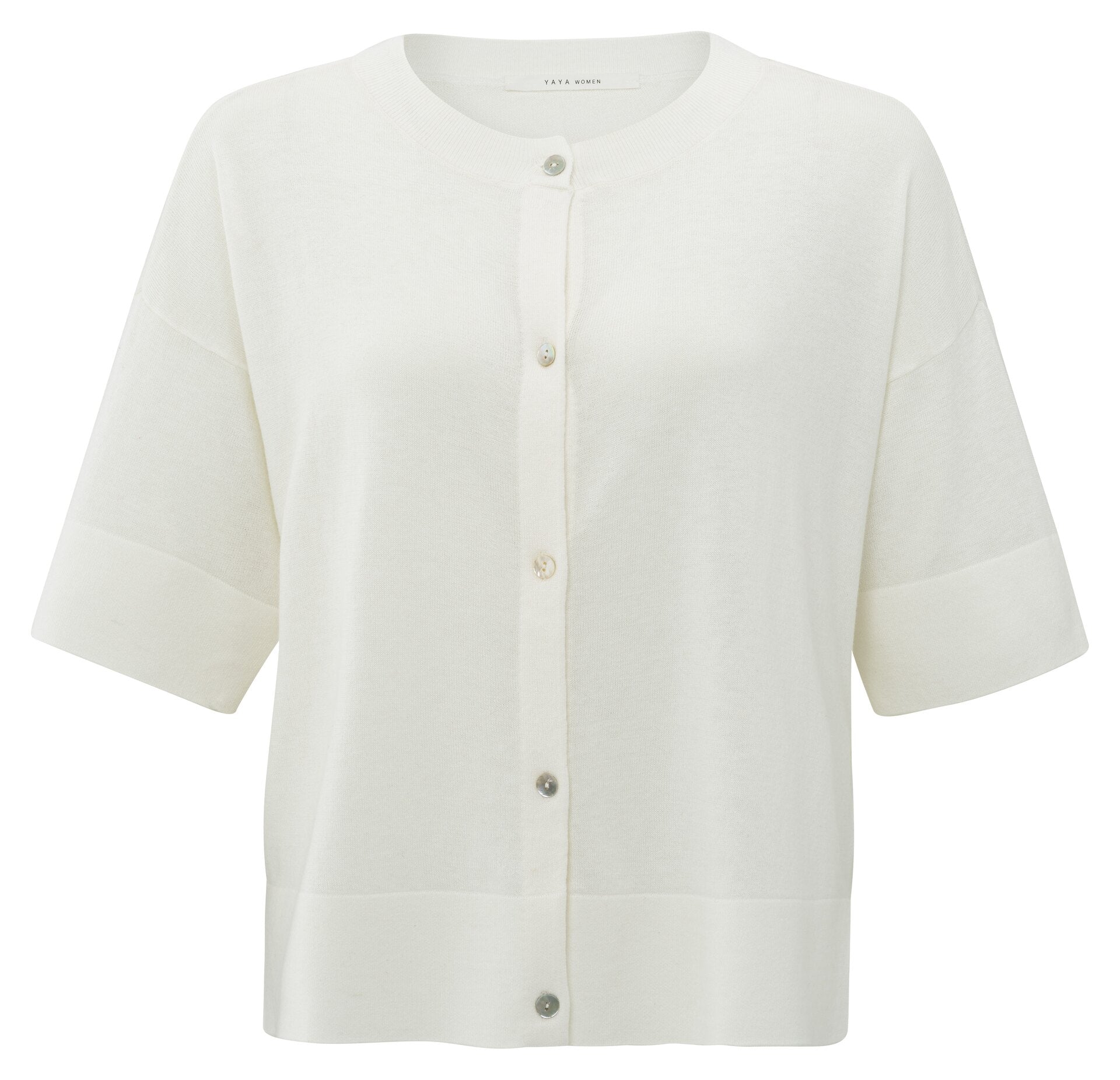 Oversize-Cardigan aus Feinstrick mit kurzen Ärmeln