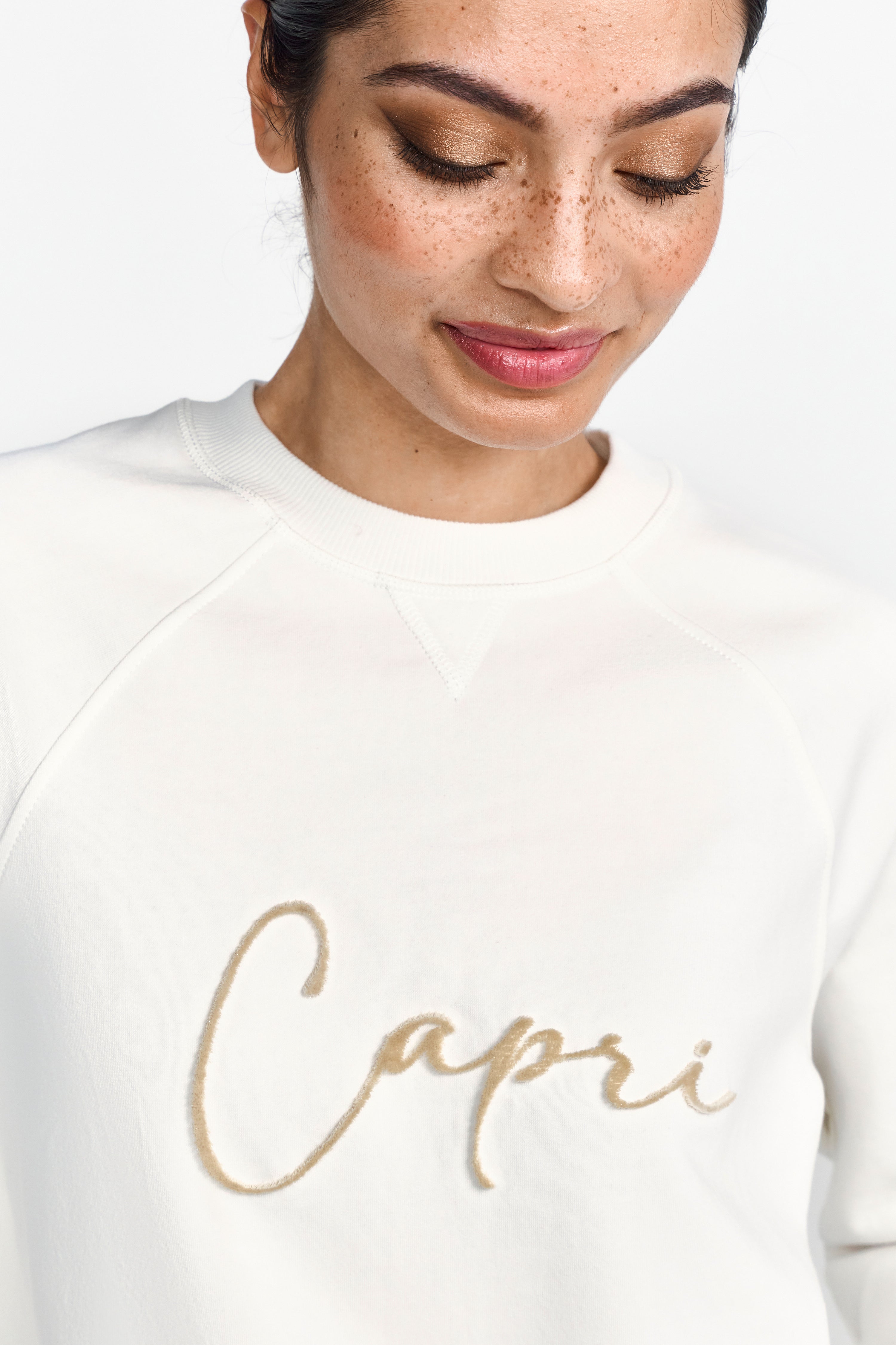 Sweatshirt mit "Capri" Flockprint