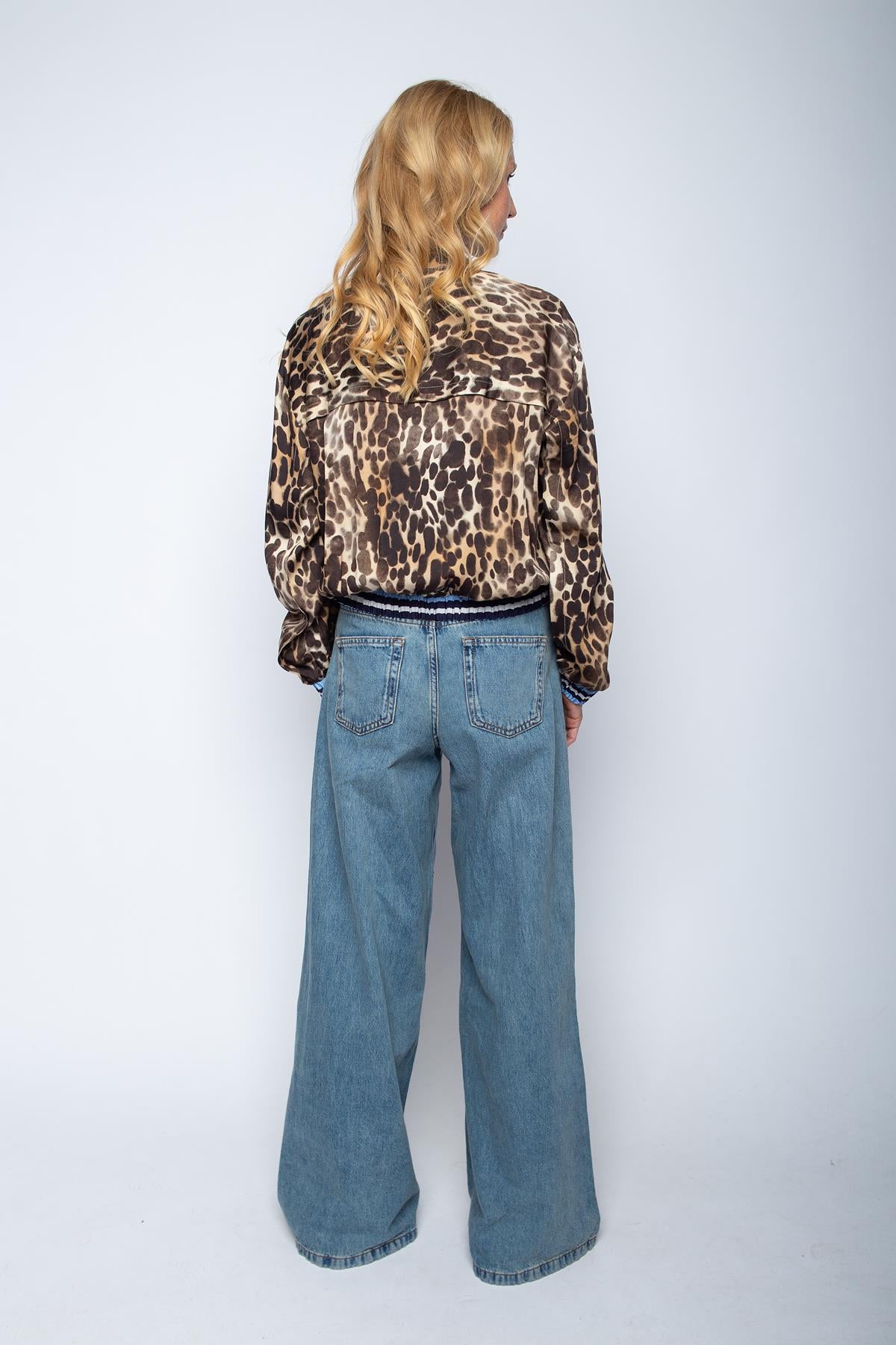 Cropped Bluse mit Knopfleiste