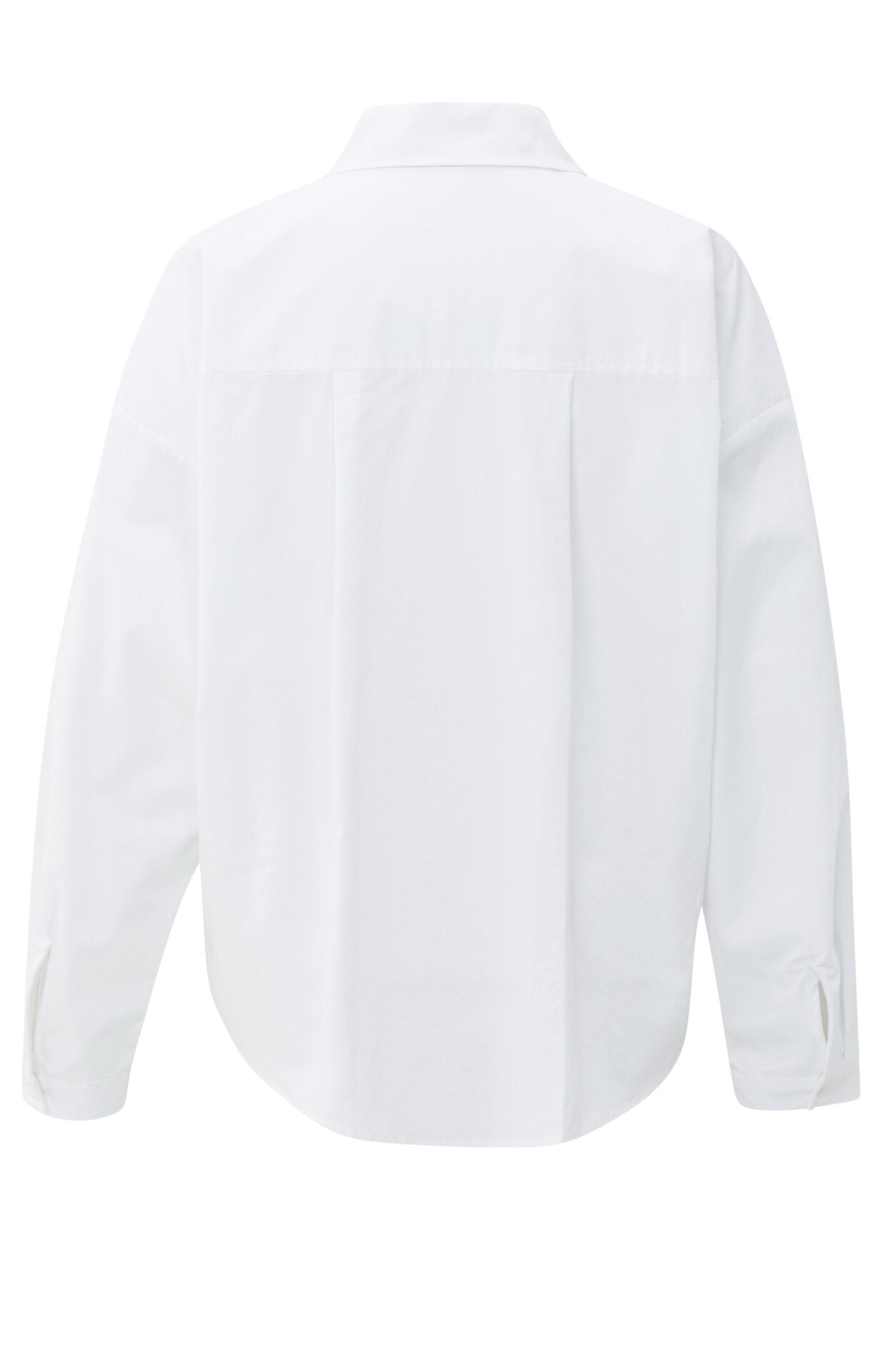 Popelinebluse mit Plisseefalten und klassischem Kragen