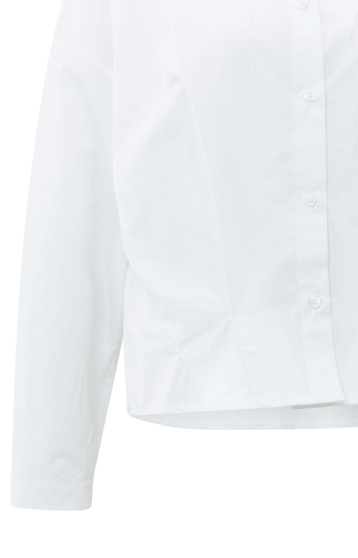 Popelinebluse mit Plisseefalten und klassischem Kragen