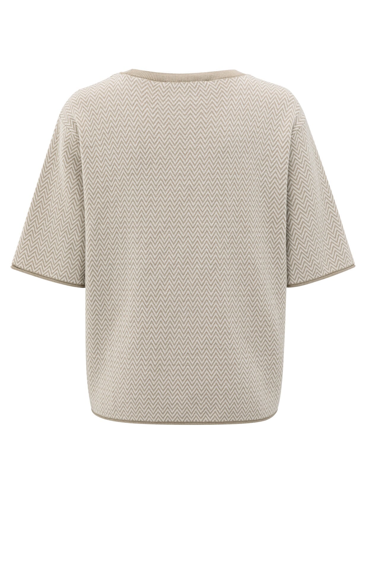 Jacquard-T-Shirt mit Zickzackmuster und kurzen Ärmeln