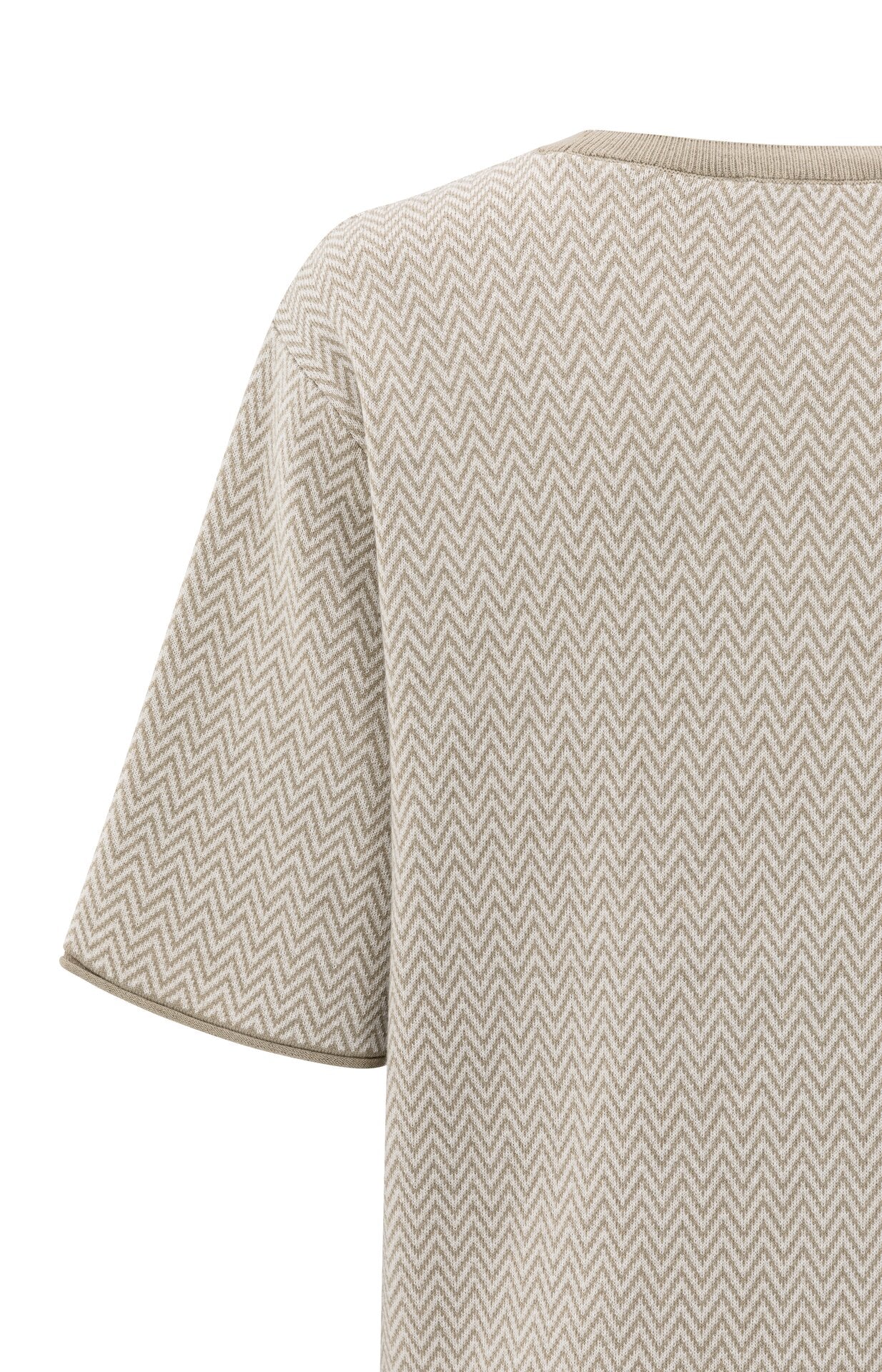 Jacquard-T-Shirt mit Zickzackmuster und kurzen Ärmeln