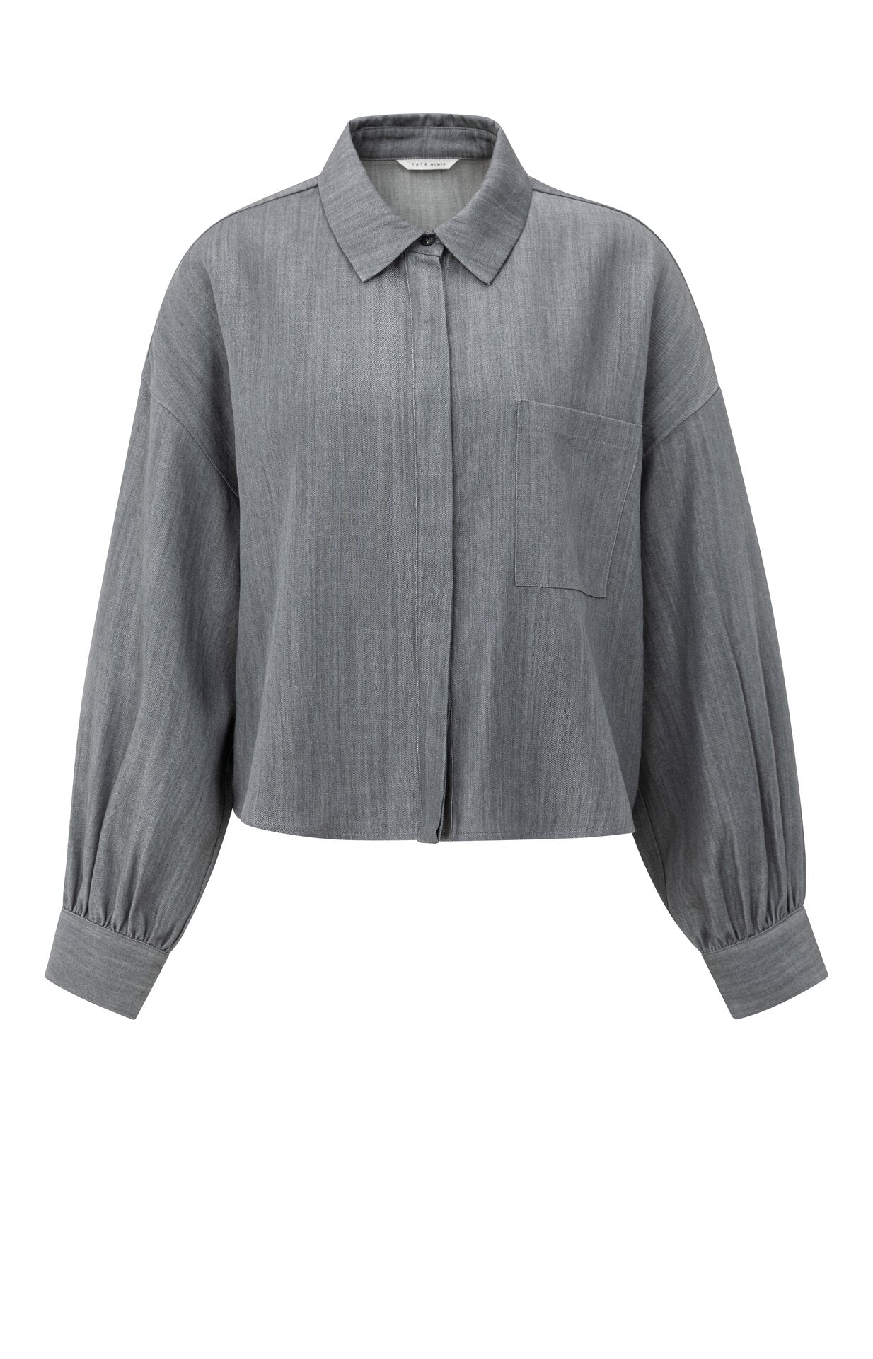 Bluse mit langen Ärmeln und Brusttasche