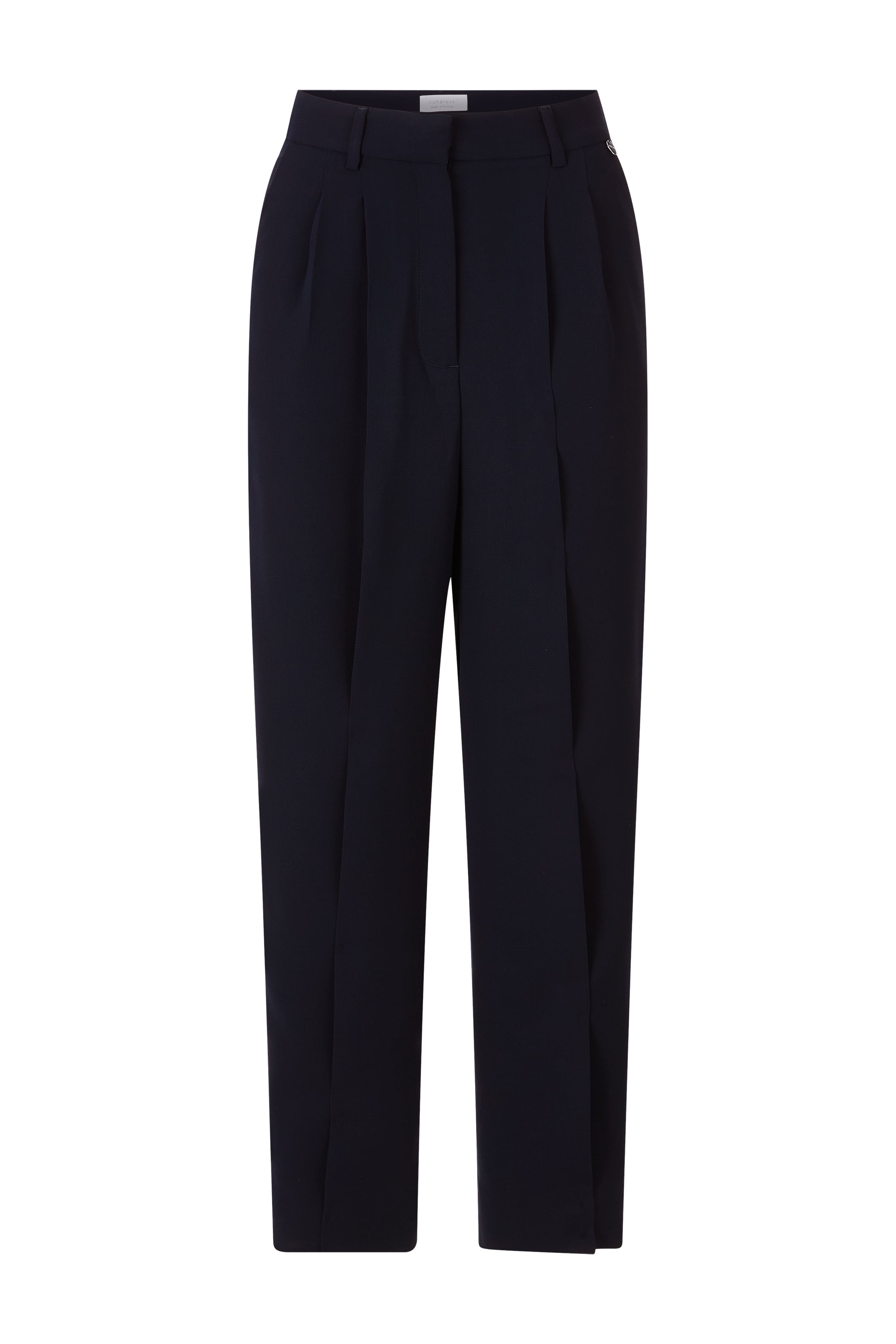 Cropped Bundfaltenhose mit weitem Bein
