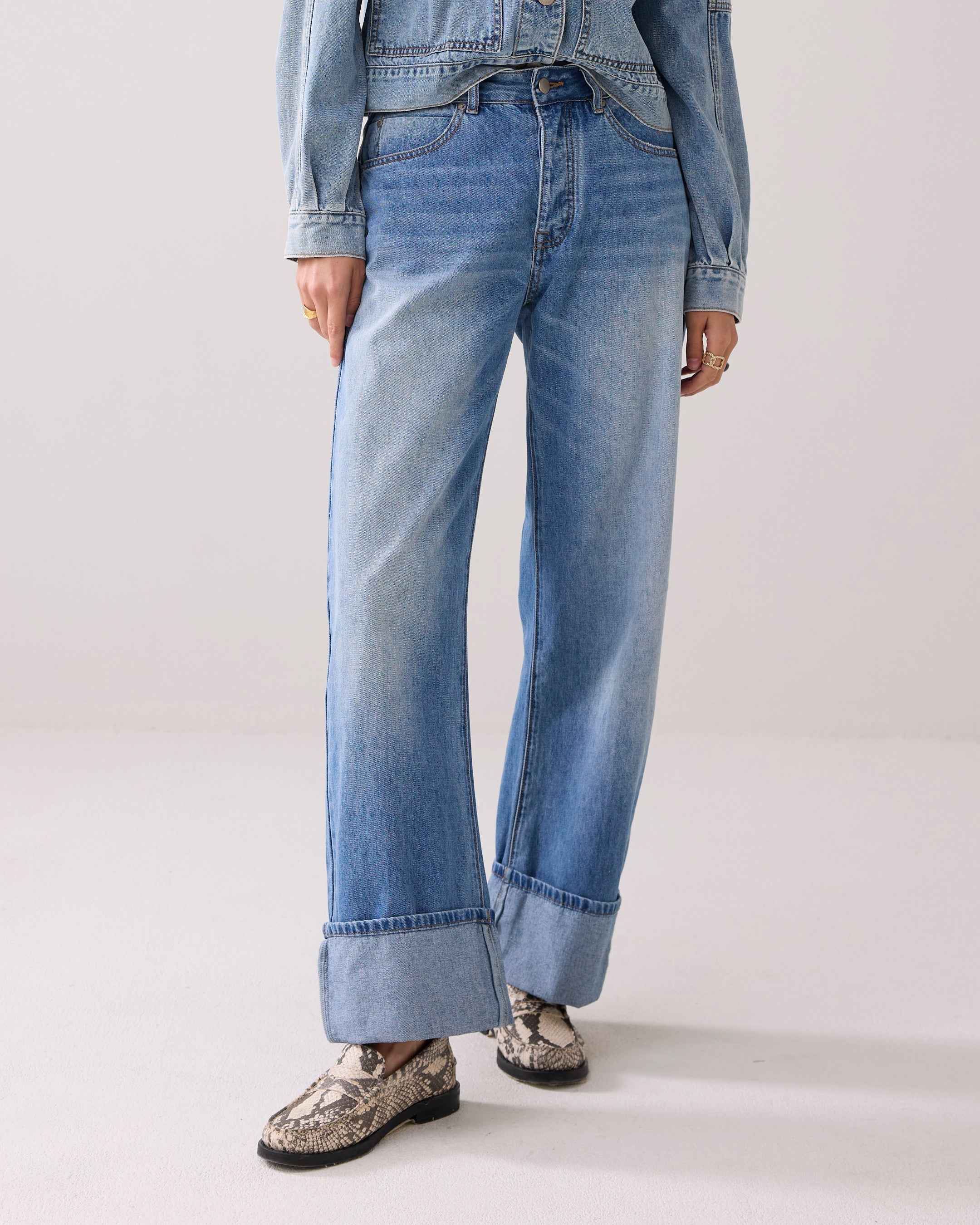 Gerade Jeans aus Vintage-Twill
