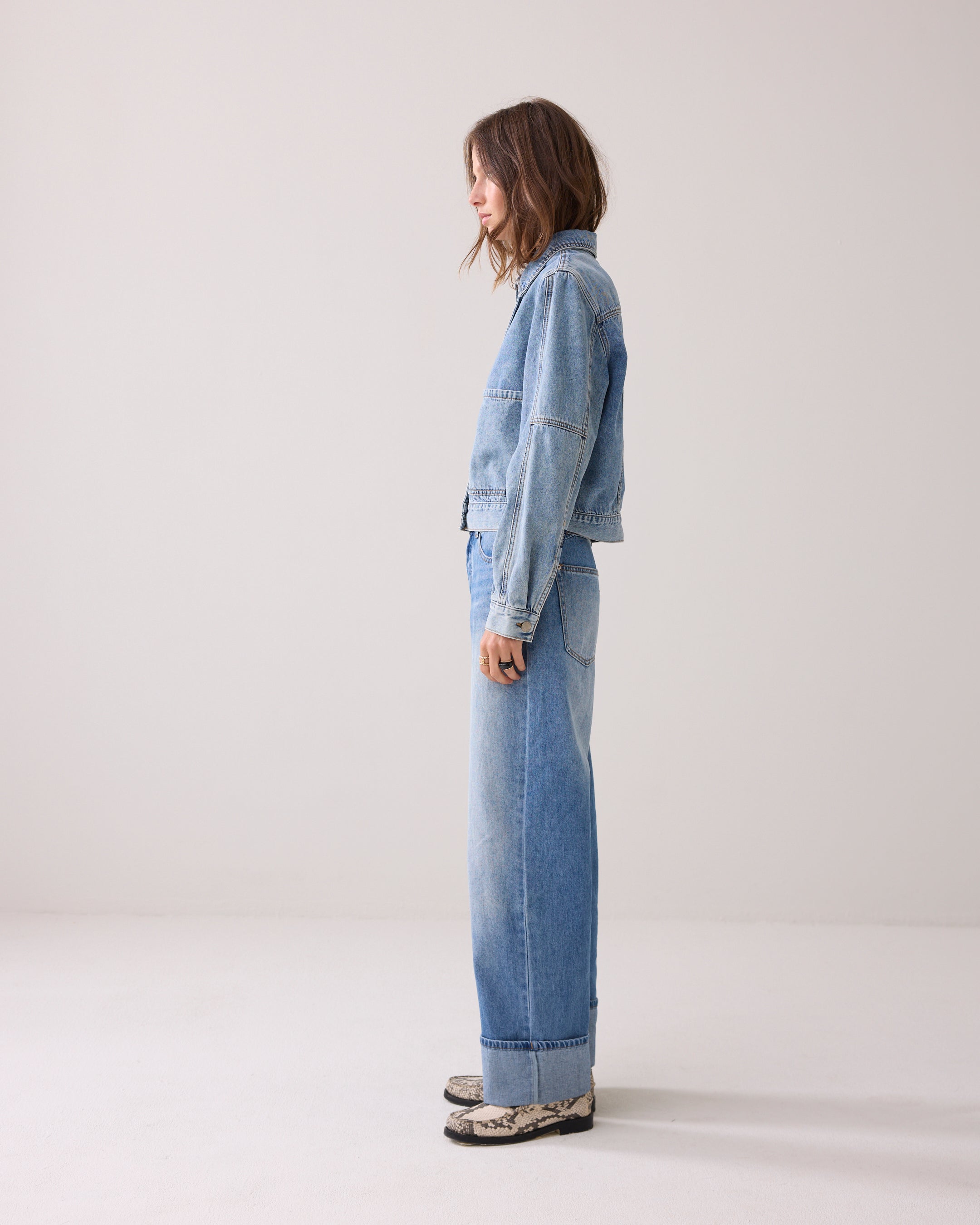 Gerade Jeans aus Vintage-Twill
