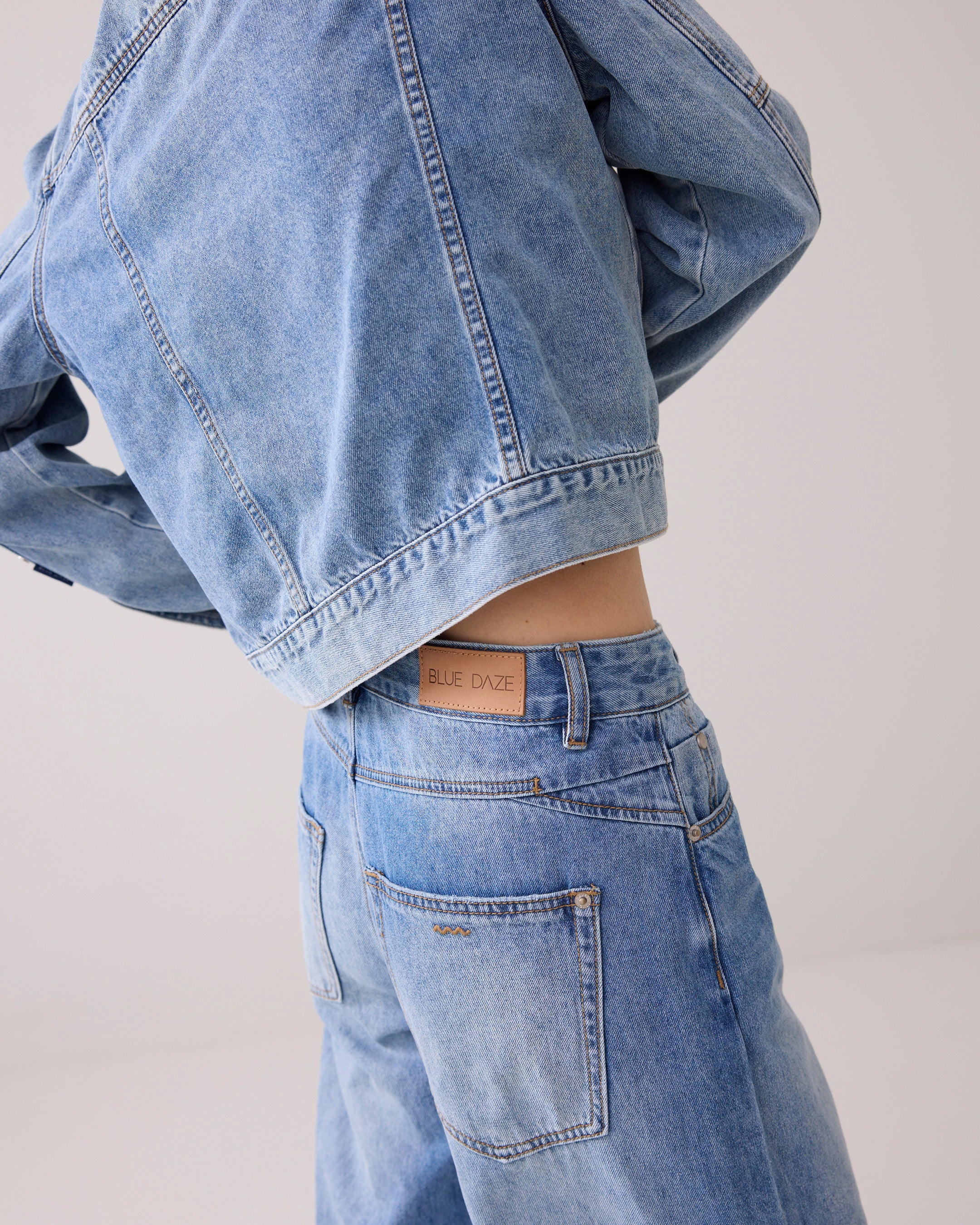 Gerade Jeans aus Vintage-Twill