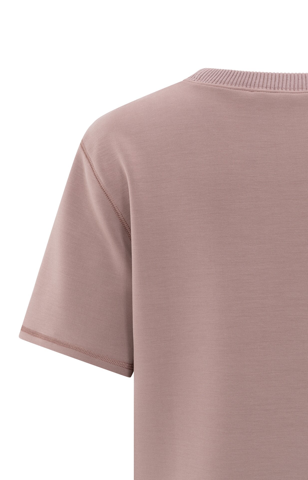 T-Shirt mit geripptem Rand am Ausschnitt