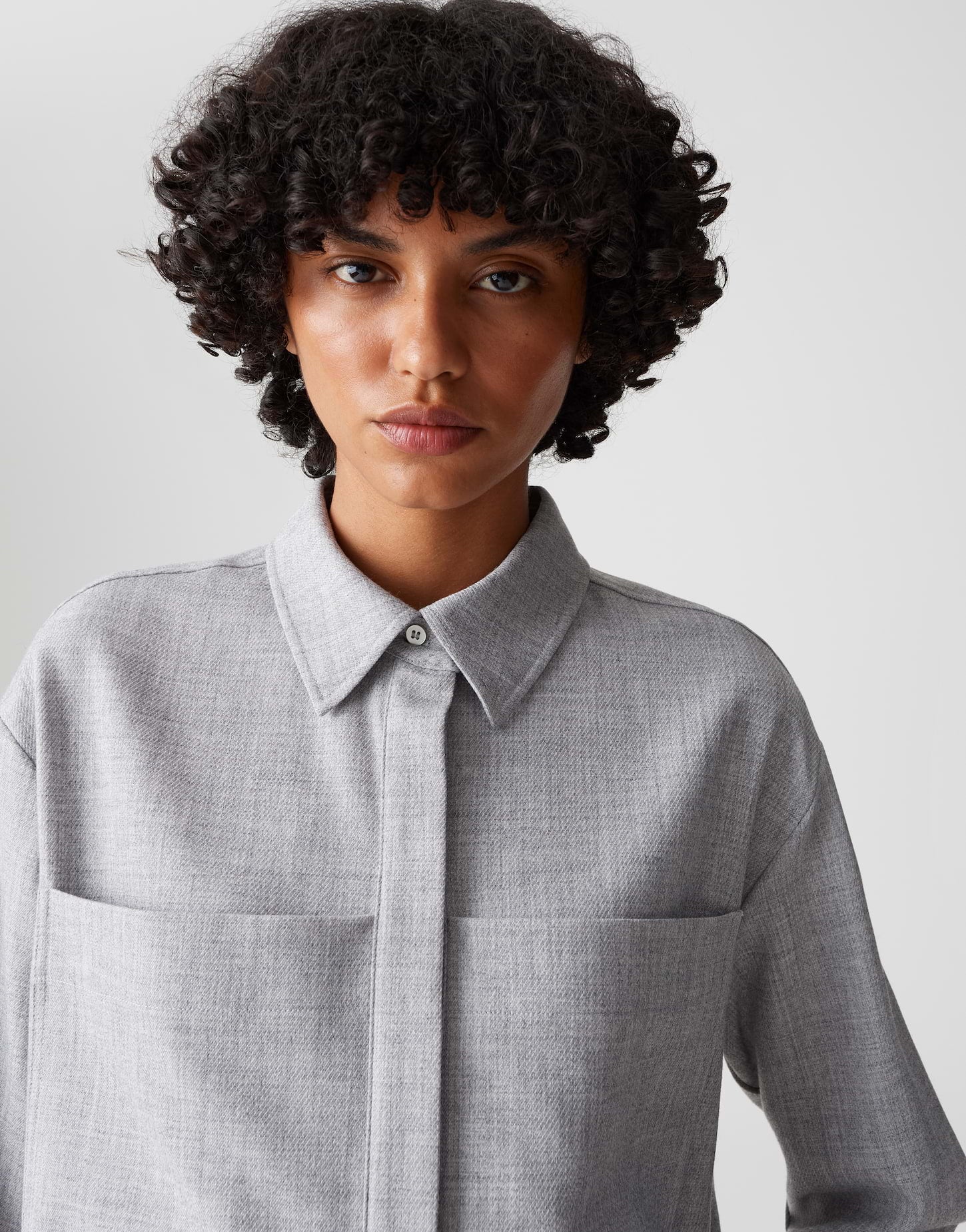 Hemdbluse aus feiner Mélange