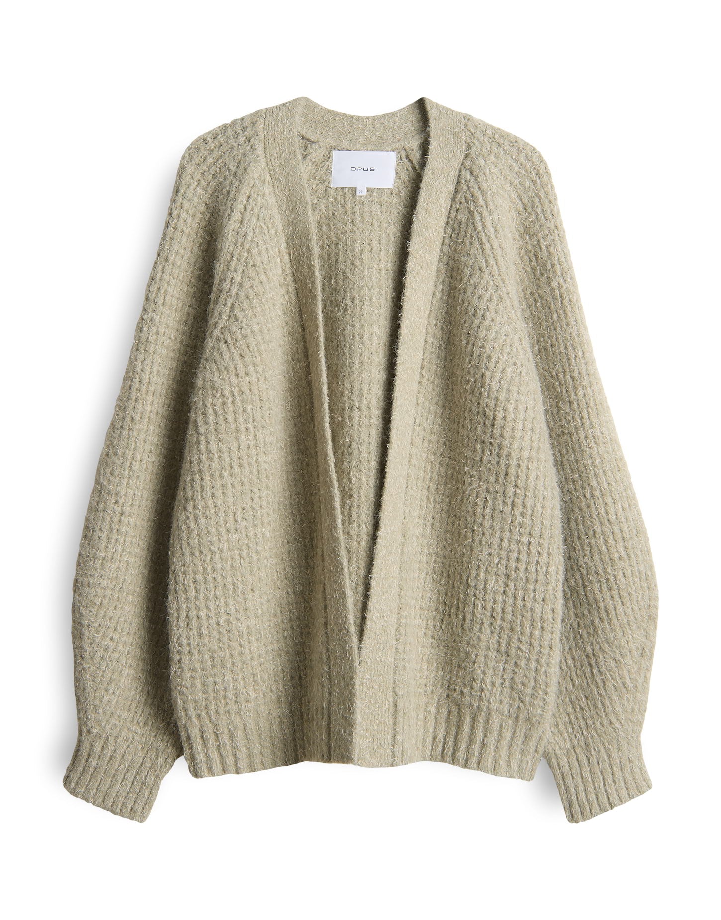 offener Cardigan mit haarigem Strick