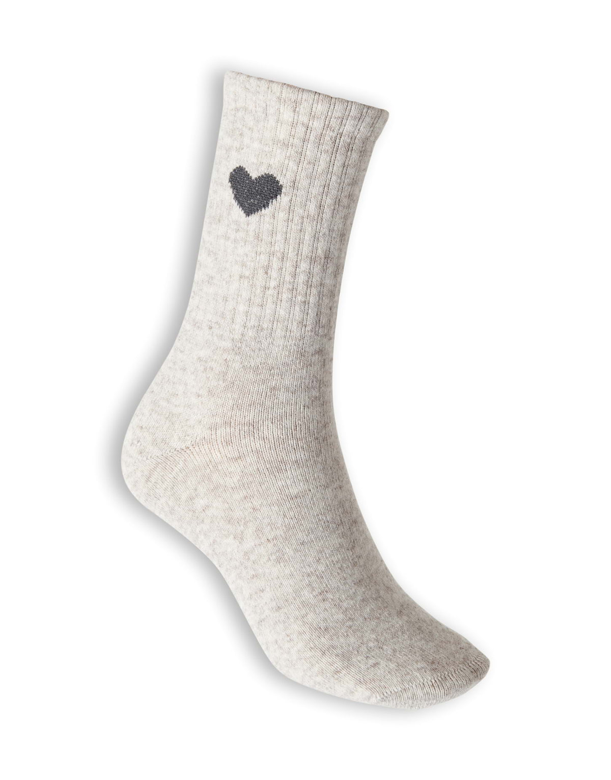 Die gerippte Socke mit Herz-Intarsie