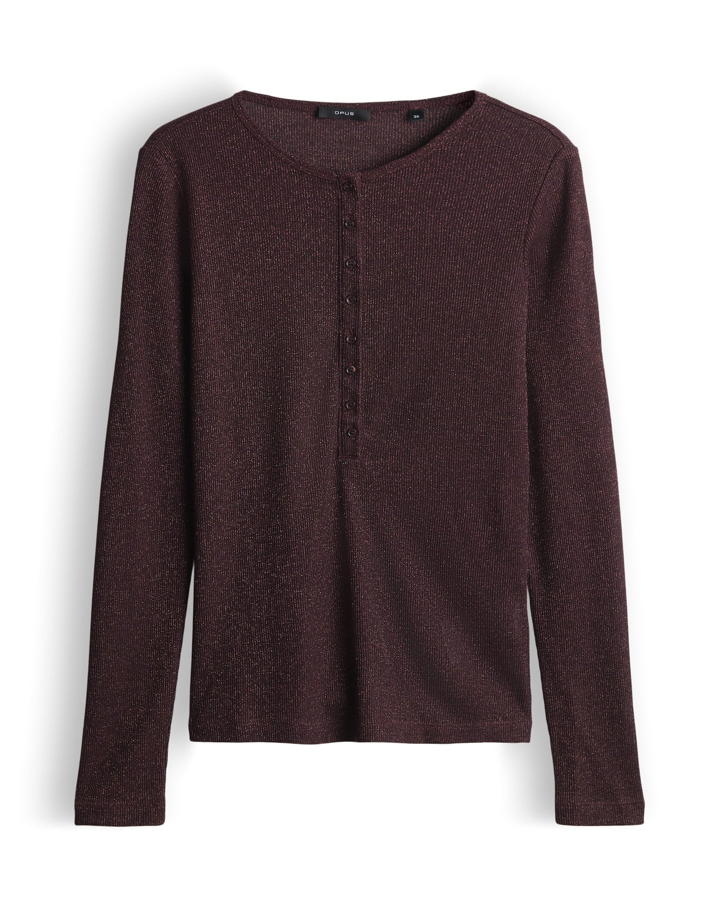 Henley-Rippshirt mit Knopfleiste