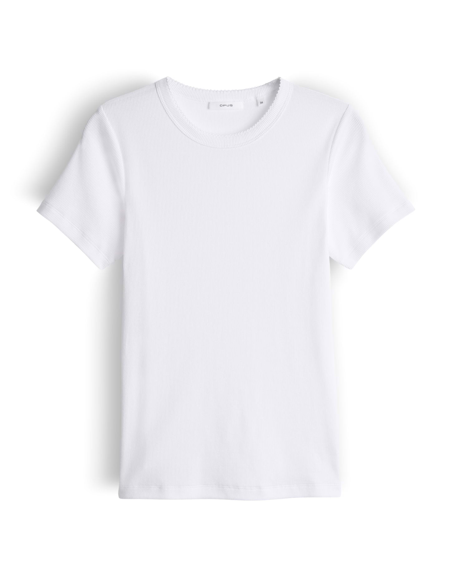 Ripp-Shirt mit femininer Romantik in feiner Struktur