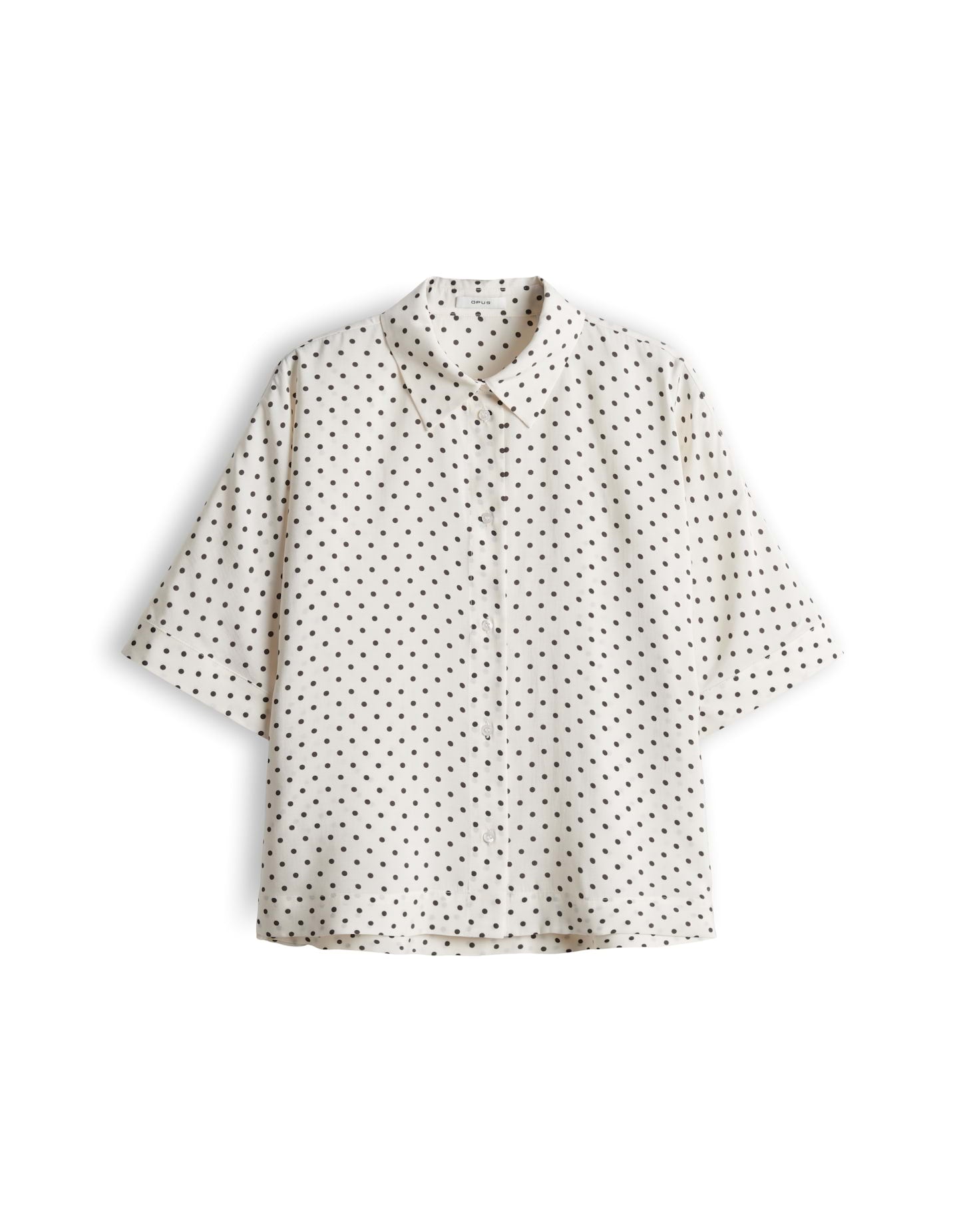 Klassischer Polka-Dot-Chic: Die fließende Kurzarmbluse