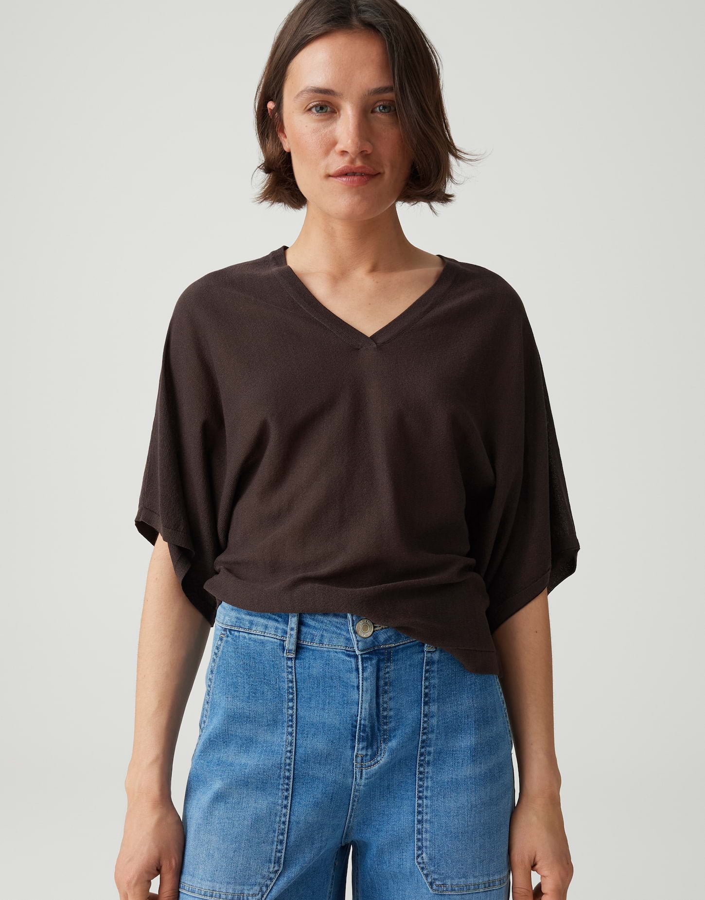 luftiges Shirt mit Fledermausärmeln
