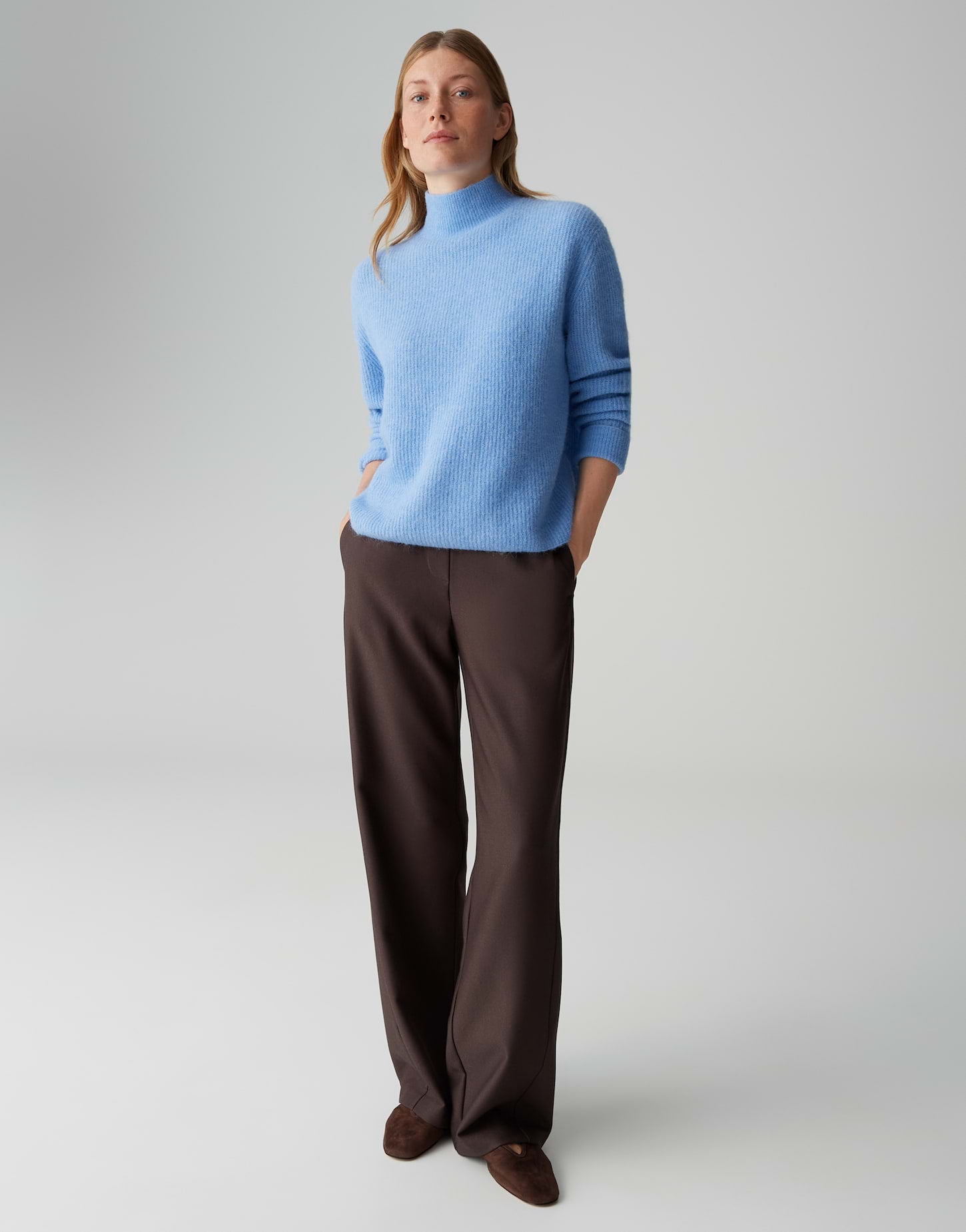 Pullover aus Alpaka-Mix mit abnehmbarem Schal