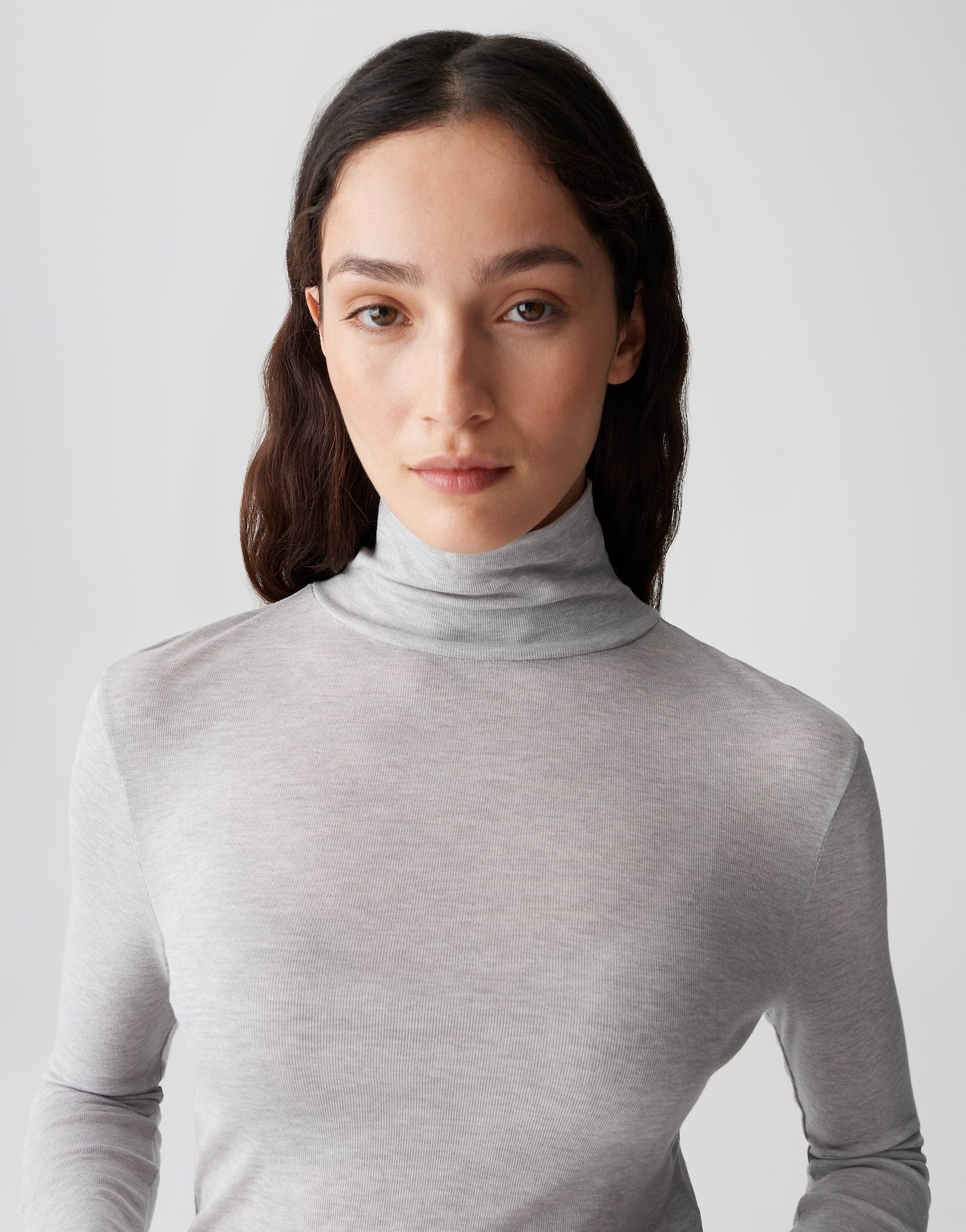 Rollkragen-Unterzieher aus Lyocell-Wollmix