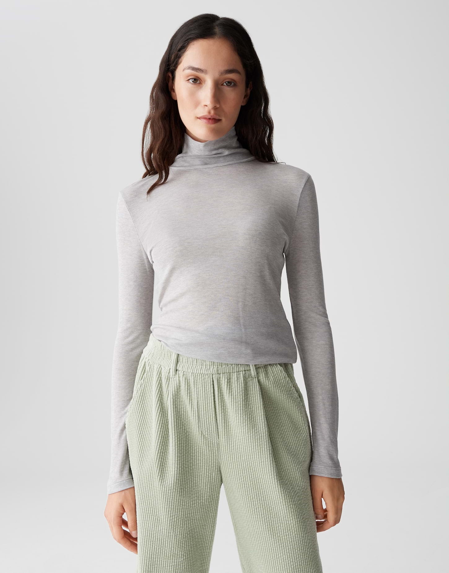 Rollkragen-Unterzieher aus Lyocell-Wollmix