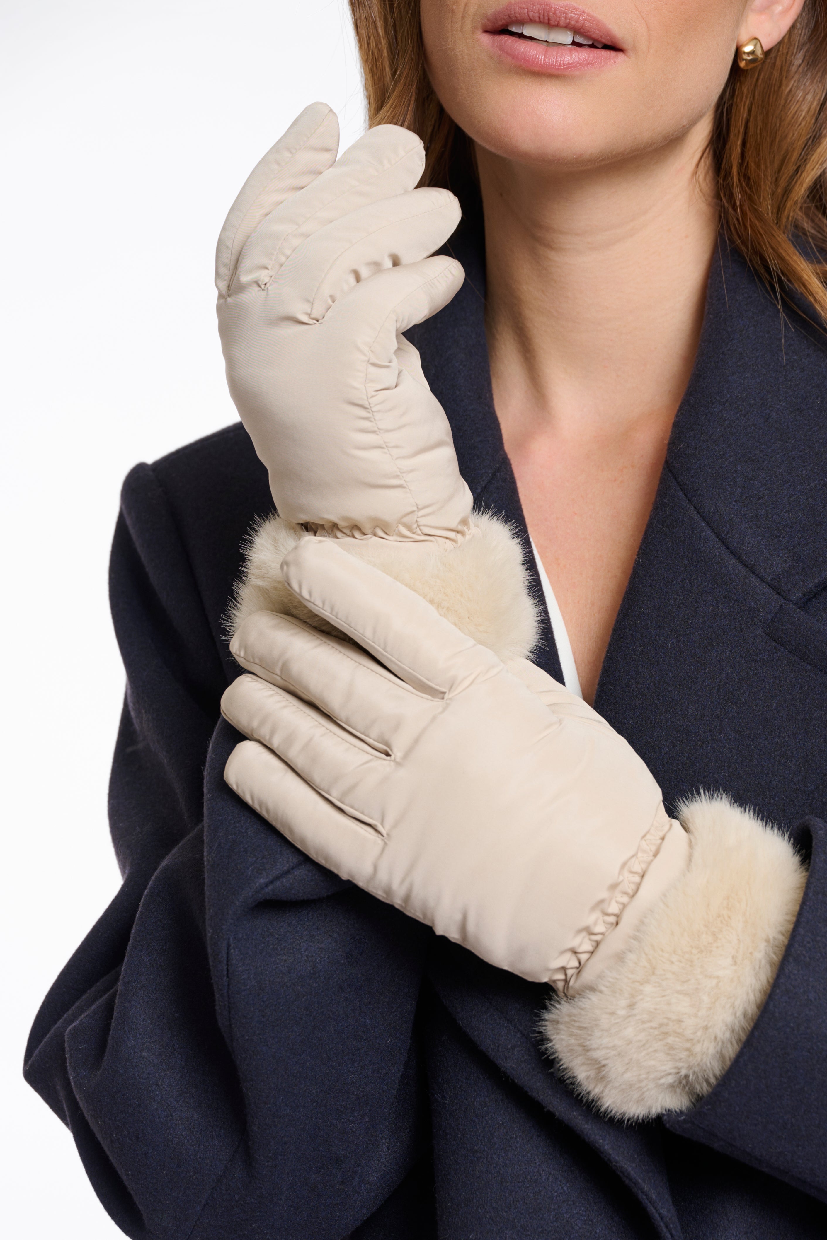 Handschuhe mit Kunstfellbesatz "Omaire"