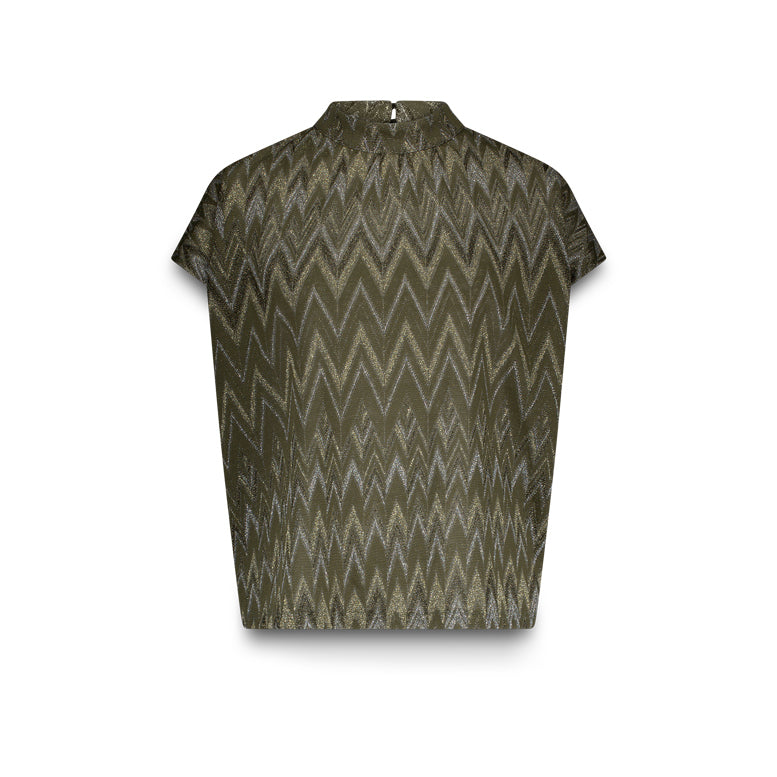 T-Shirt mit Zick-Zack-Lurex-Muster