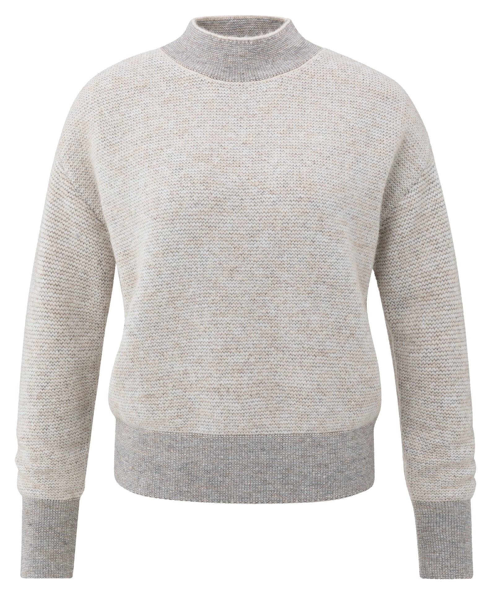Strickpullover mit kontrastierenden gerippten Rändern
