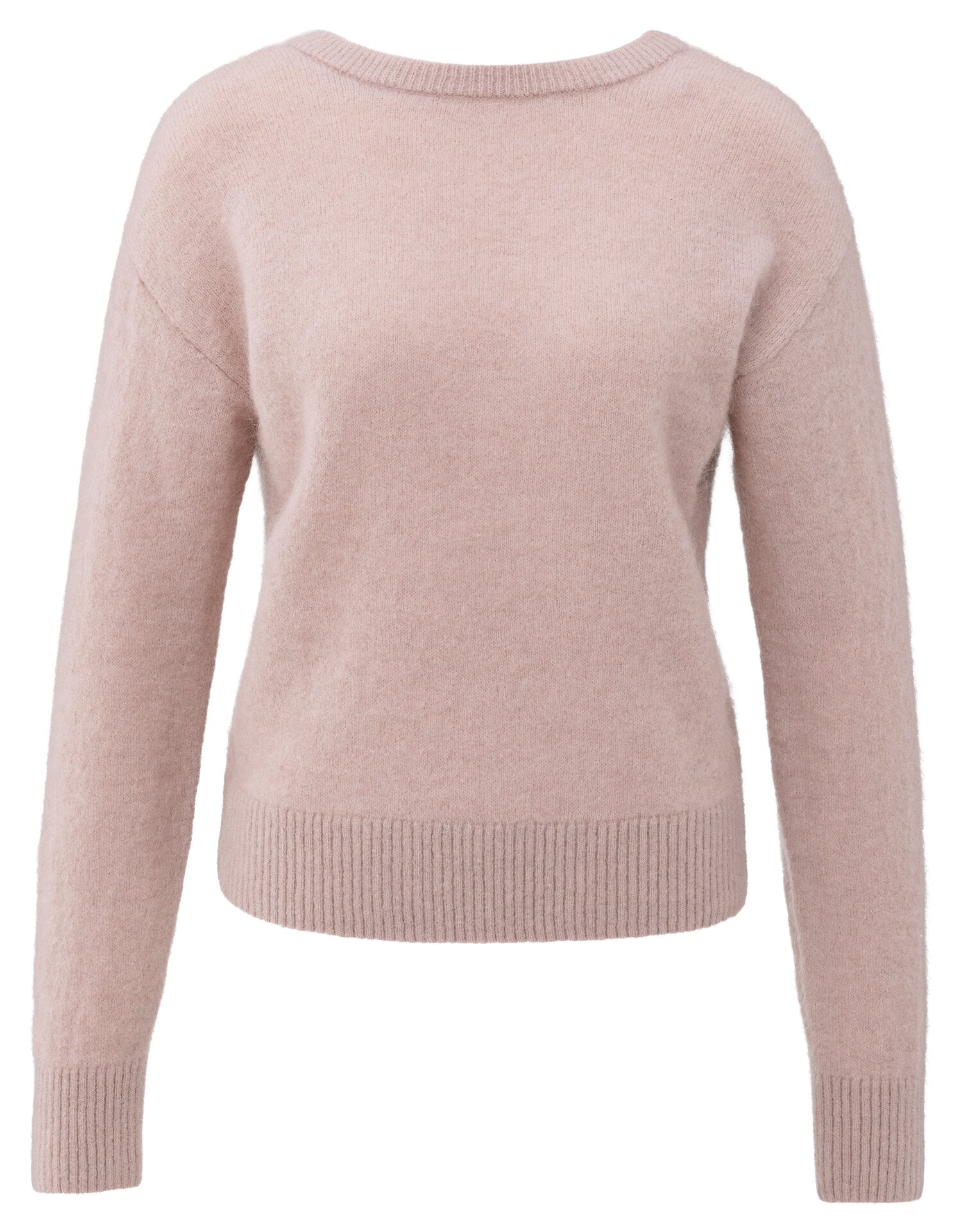 Weicher Pullover mit V-Ausschnitt hinten und Schleifendetail