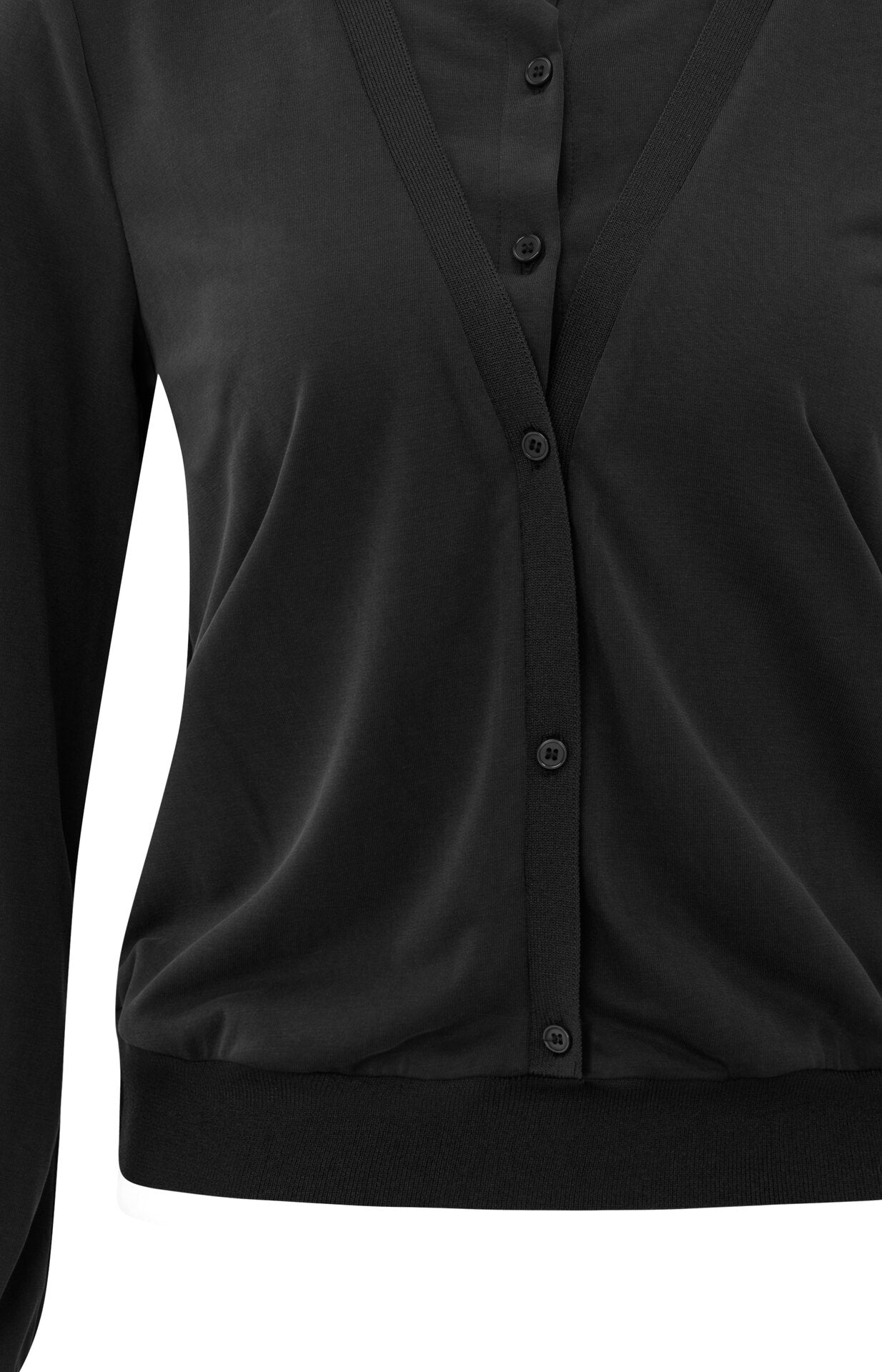 Stylishe Jerseybluse im angesagten Zwei-Lagen-Look