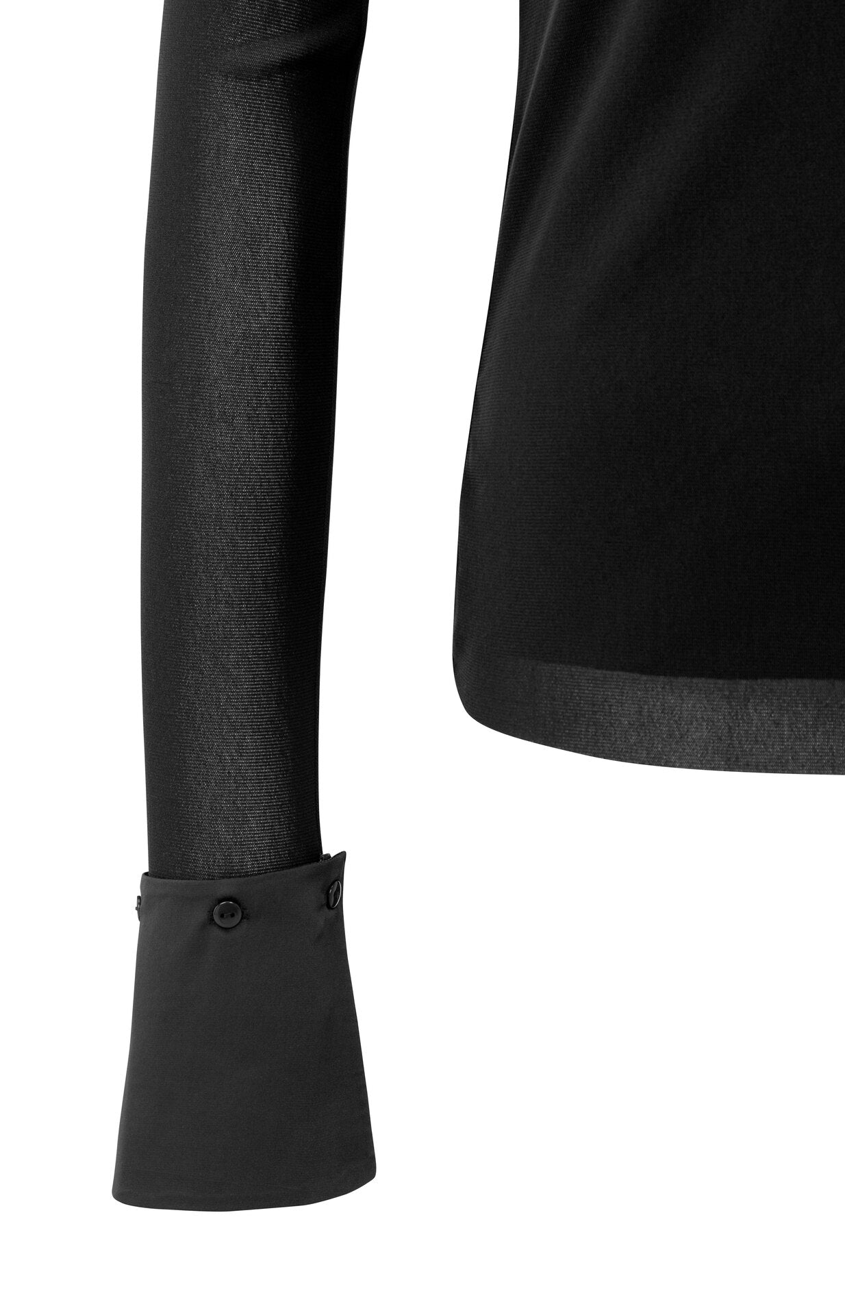 Raffiniertes Mesh-Oberteil mit abnehmbarem Kragen und Bündchen