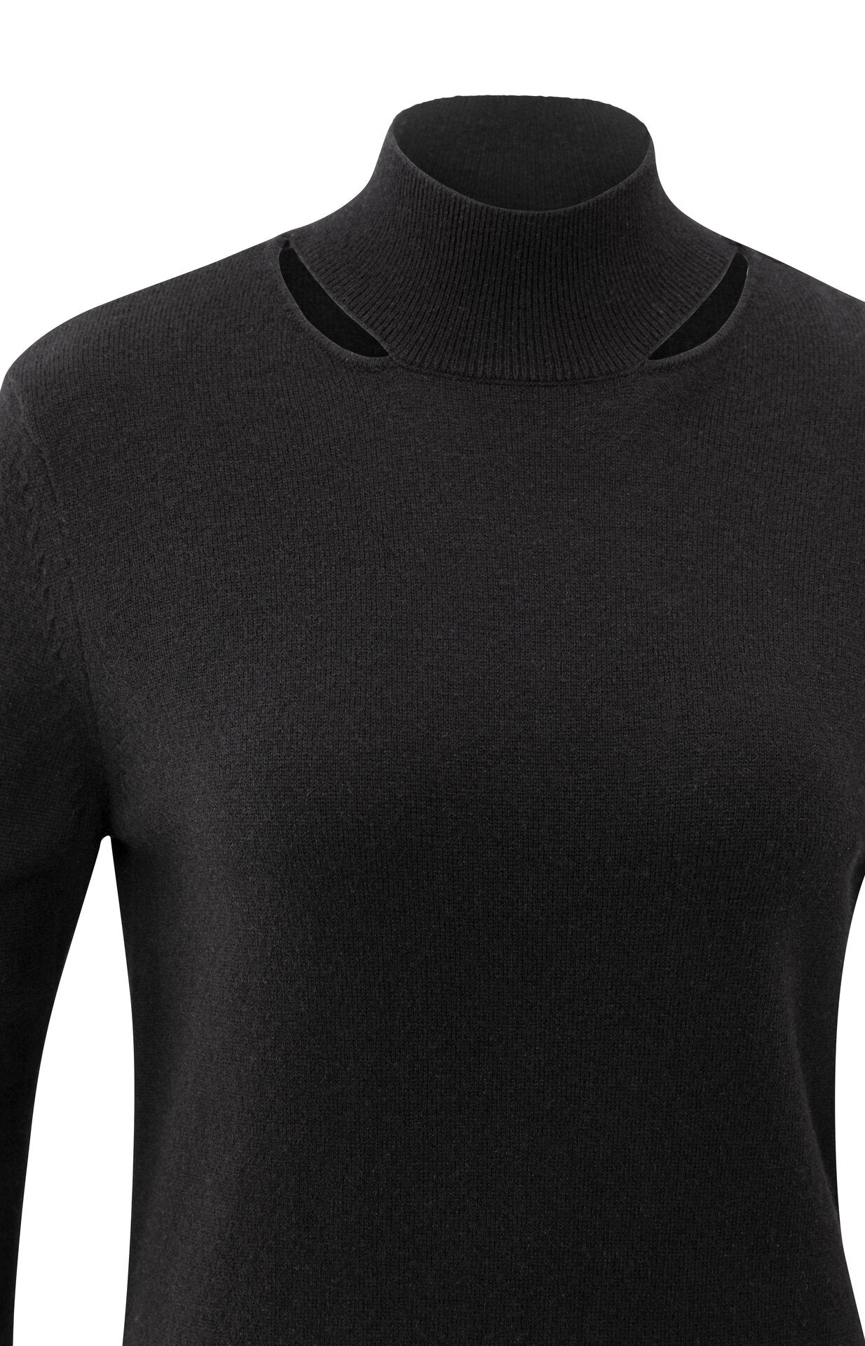 Elegantes Strickkleid mit Stehkragen und feinen Details