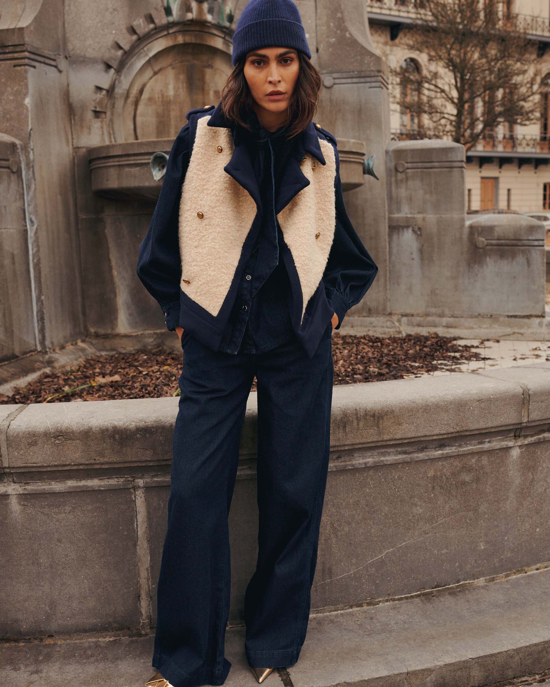 Bouclé-Woll-Mix-Strickweste